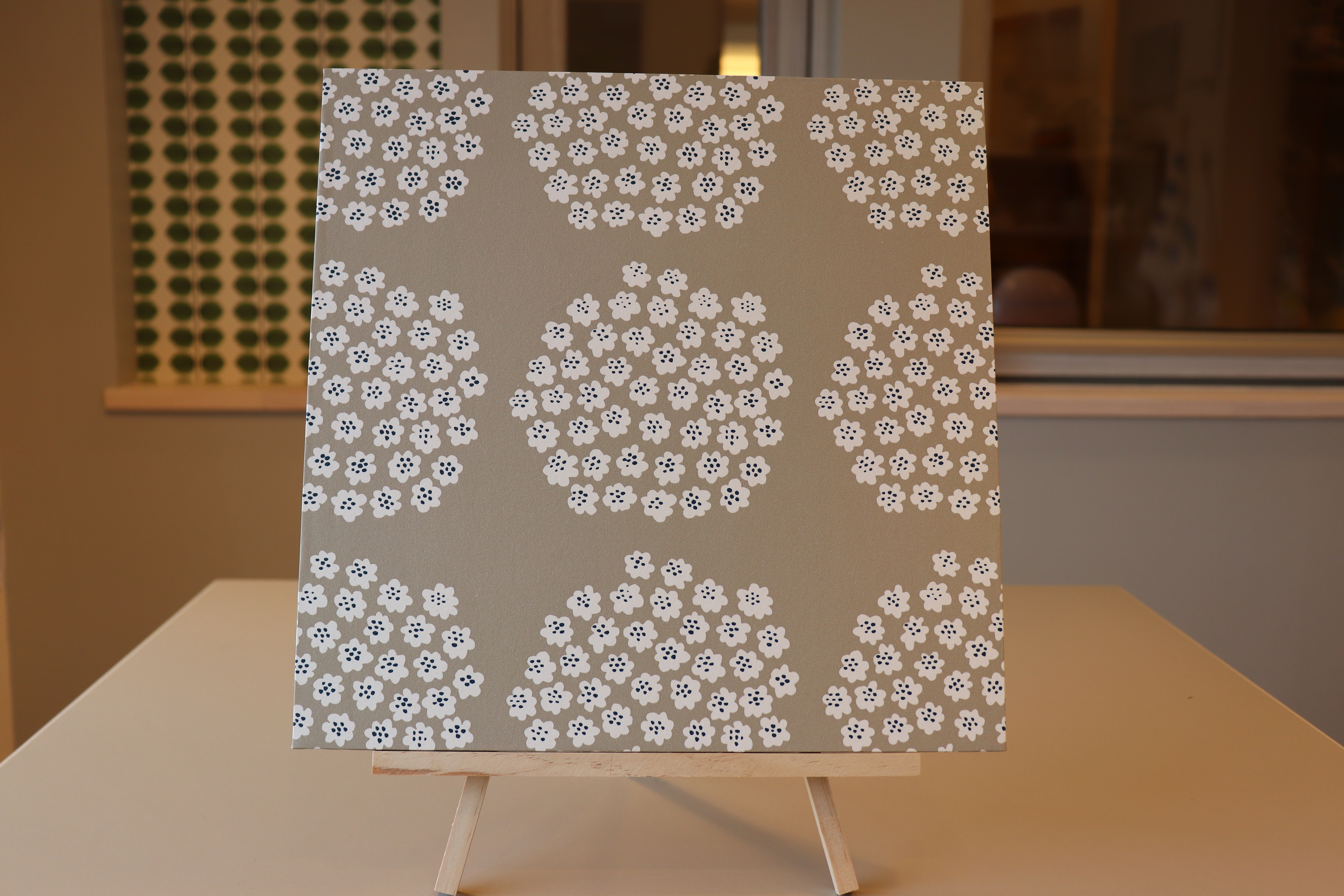 壁掛けパネル 木製パネル30 30 Marimekko壁紙 プケッティトープ Linnel Home Furnishing