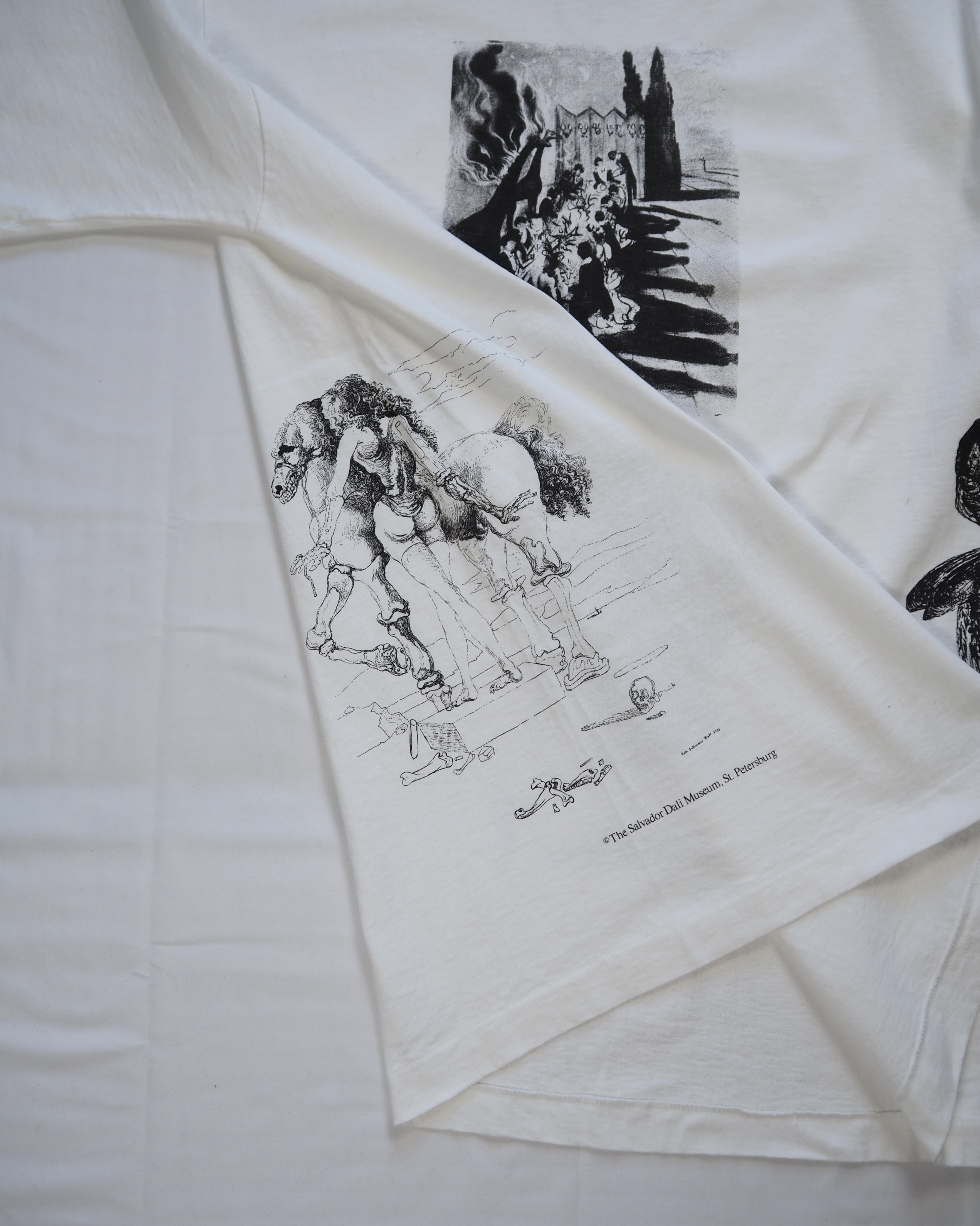 90's Fruits of the loom アートTシャツ ダリ 総柄プリント XL の画像 9