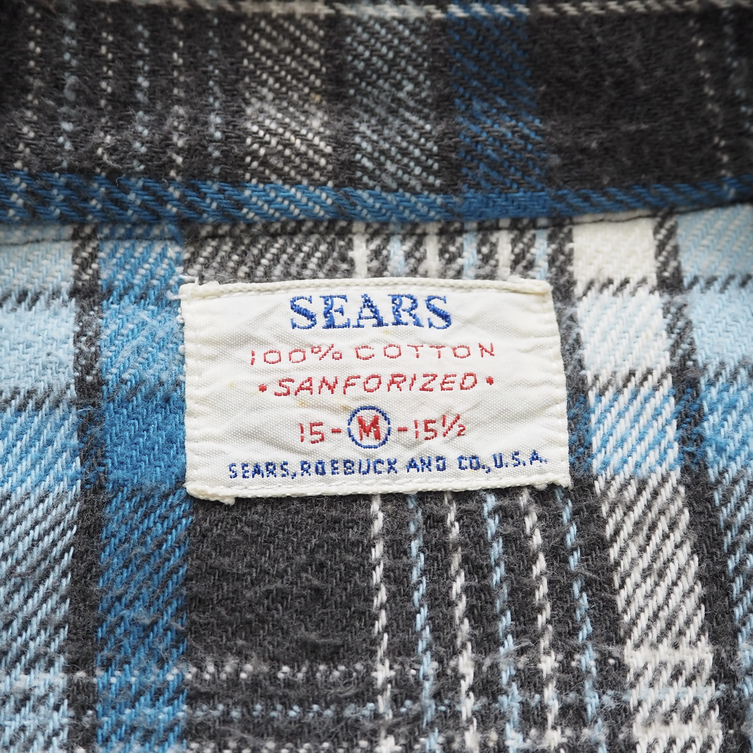 50’s Sears マチ付きヘヴィフランネルシャツ の画像 3