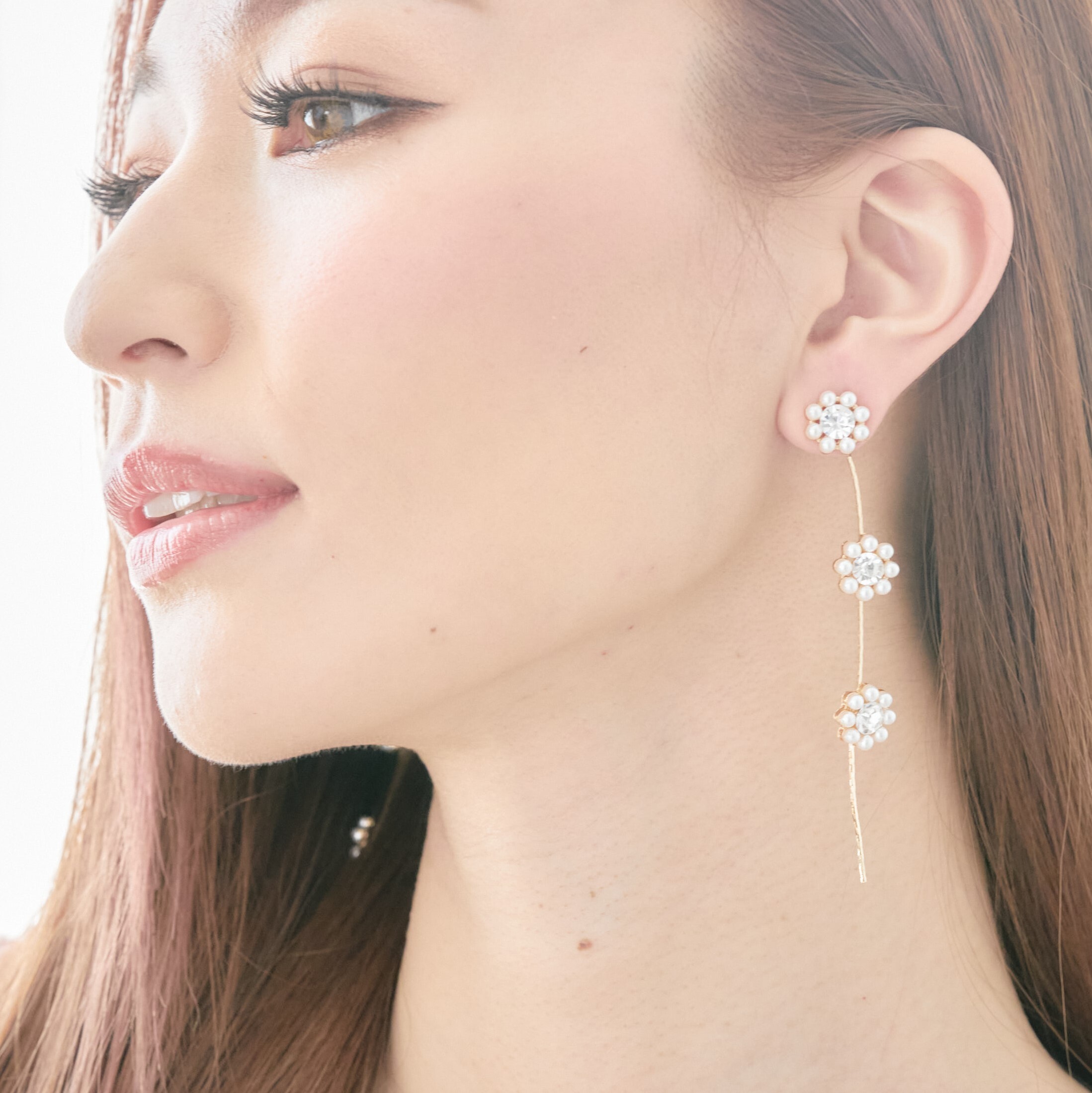 3連小花 パールビジューピアス Ea156 水着 ファッション通販 Andante