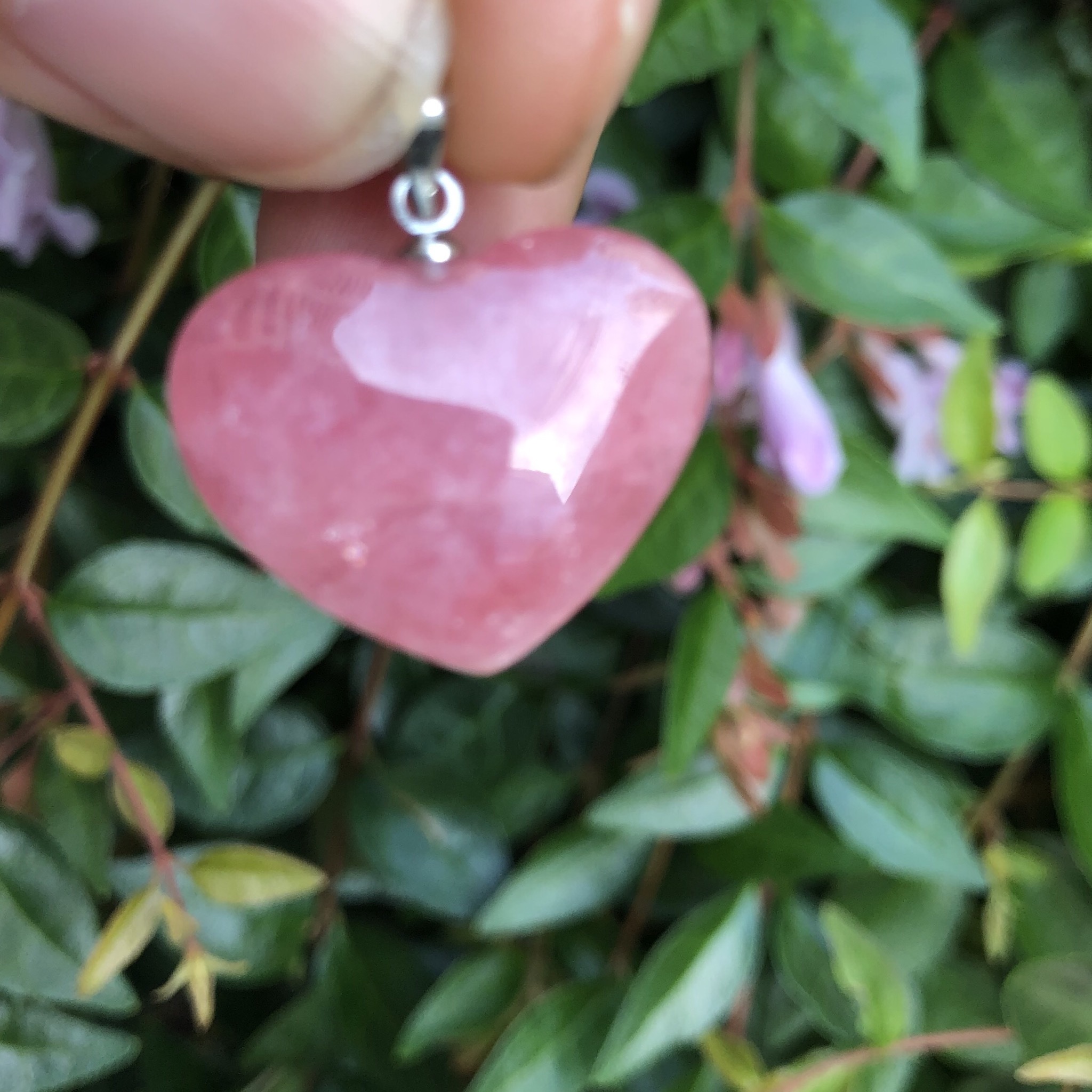 インカローズ ハート型ペンダントヘッド ストーンアクセサリー