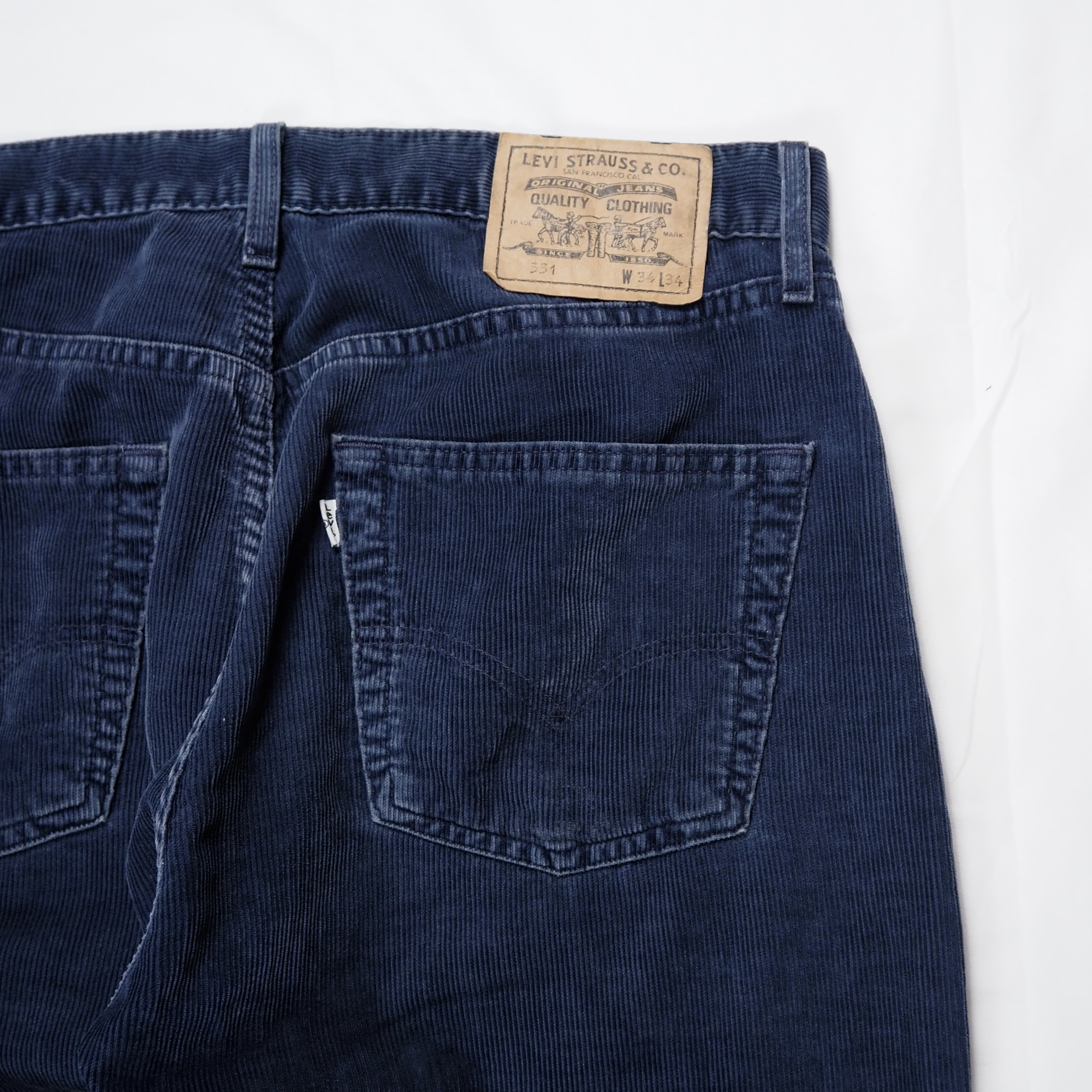 90’s Levi’s 551 コーデュロイパンツ 実寸34×30 ネイビー の画像 15