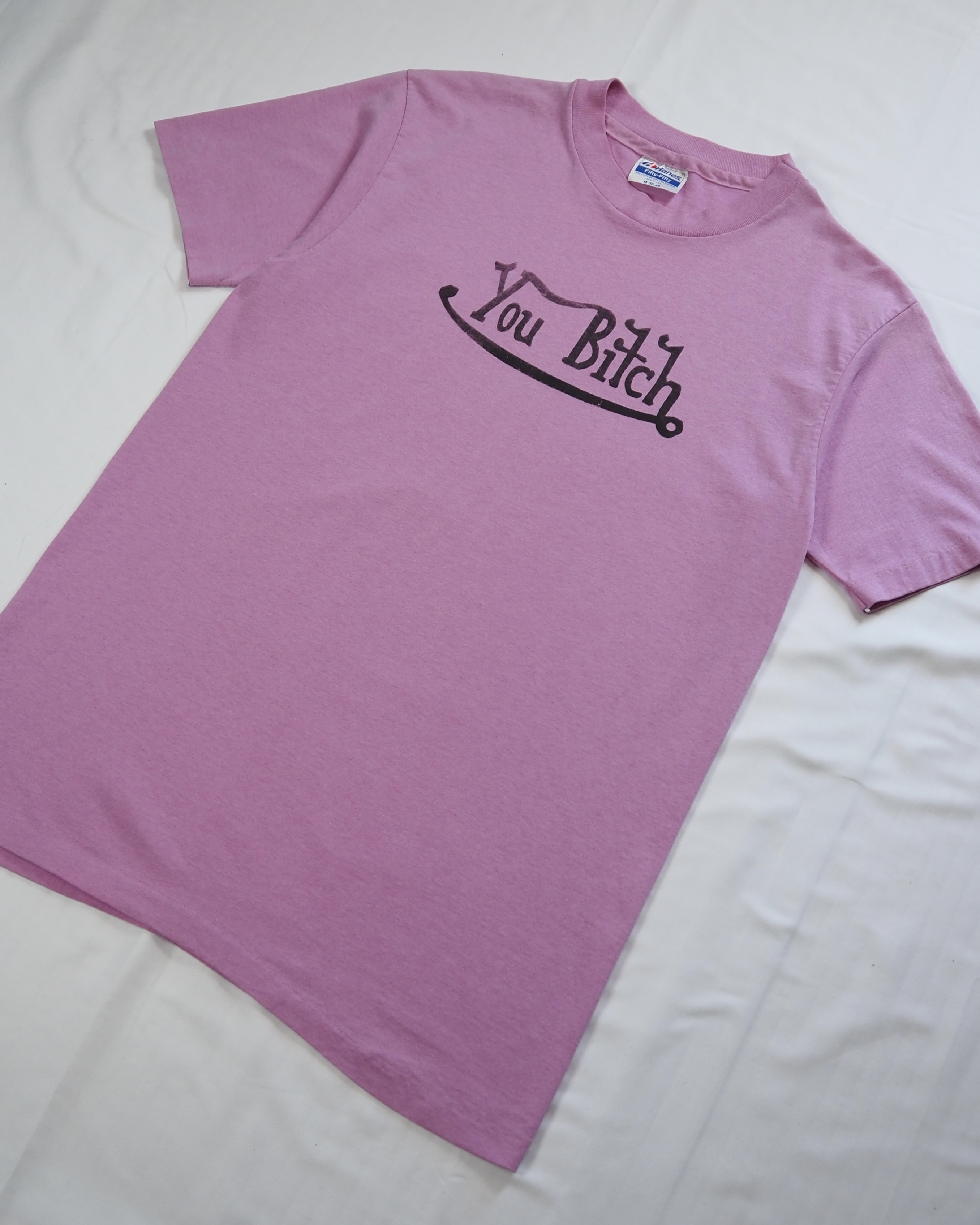 80’s Hanes “You Bitch” Tシャツ Mサイズ パープル の画像 2
