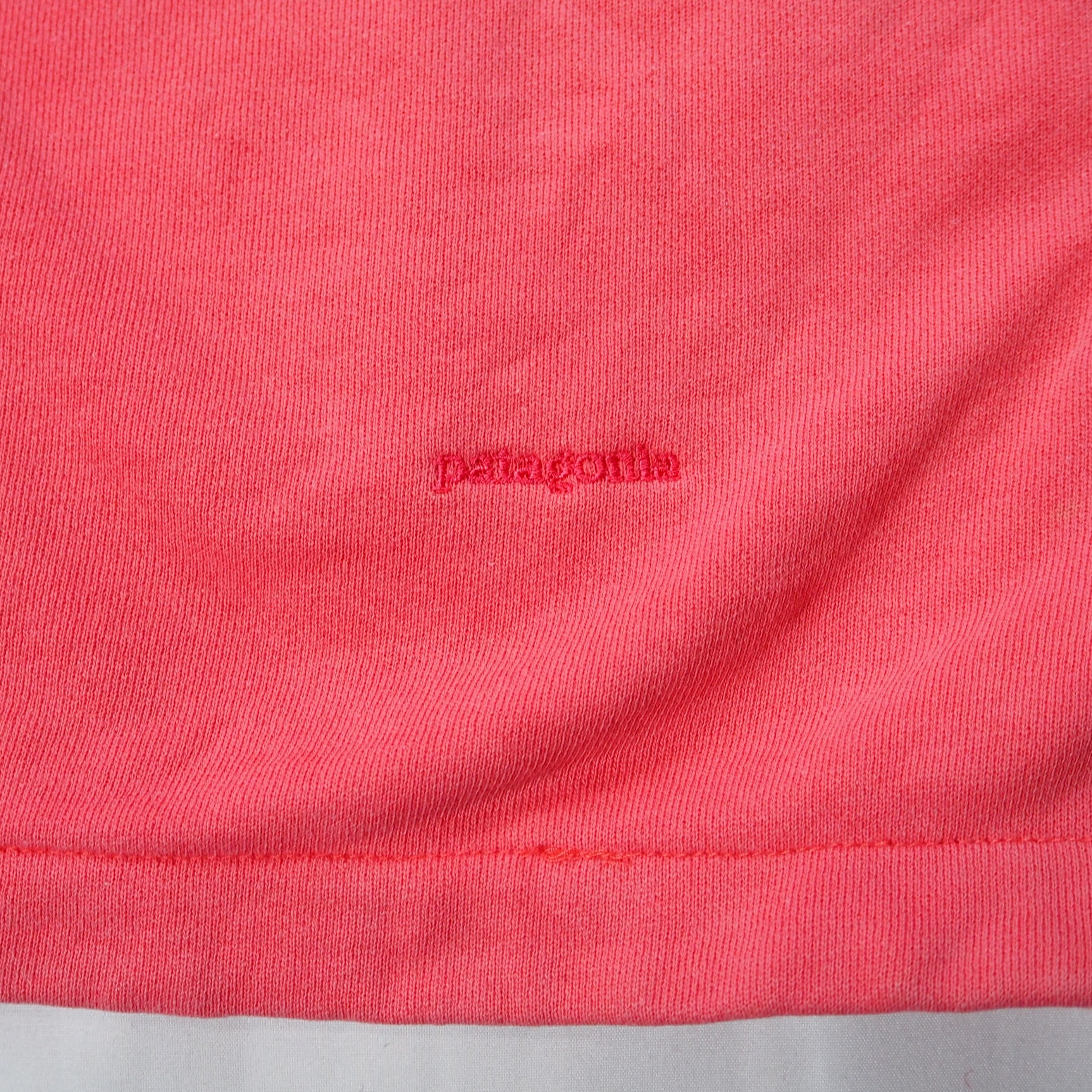 【9/23 20:00入荷】90's Patagonia ハーフジップスウェット ピンク Lサイズ の画像 11
