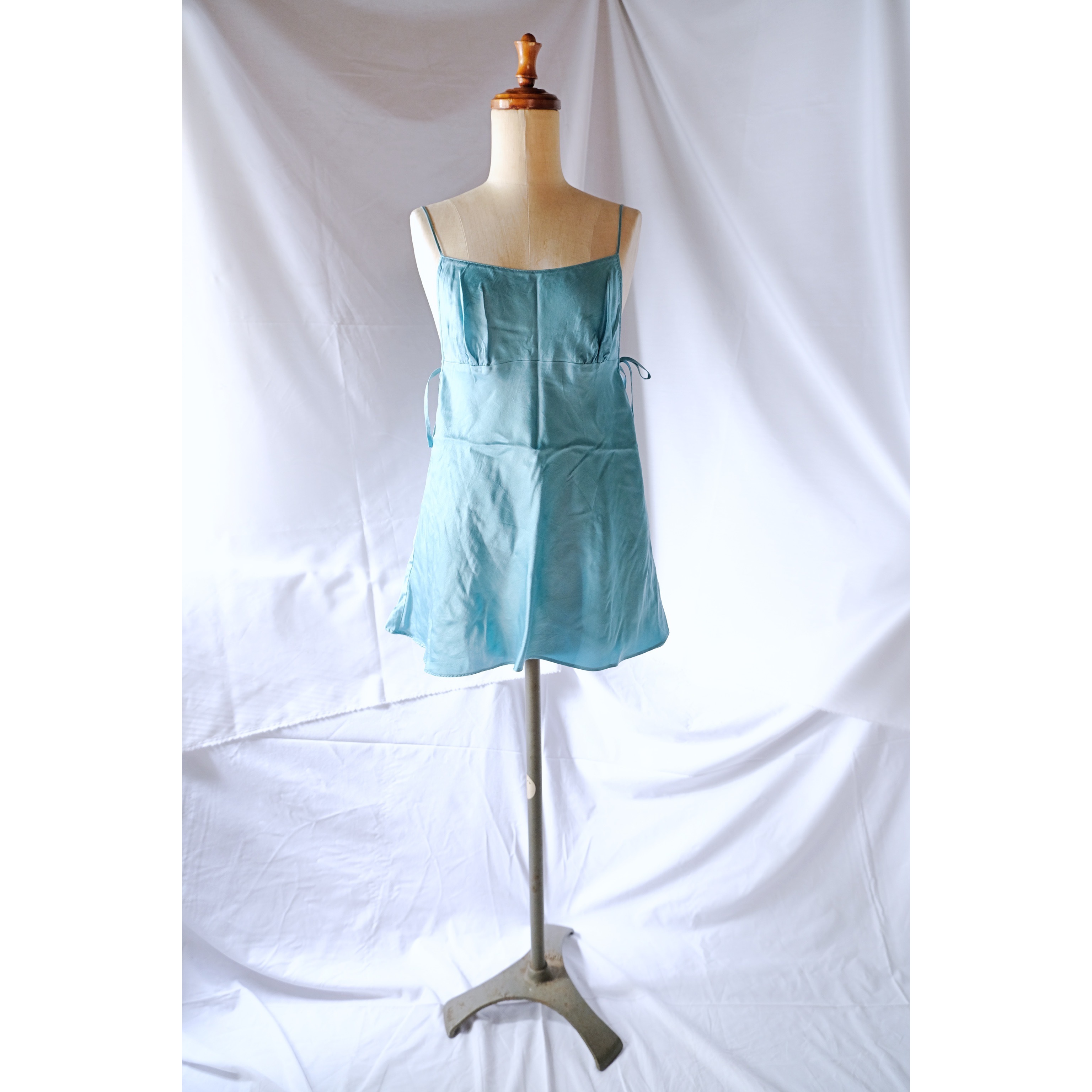 light blue slip dress silk