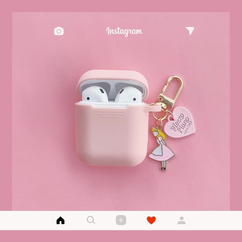 送料無料 予約商品 イラスト ハート Airpods カバー シリコン 可愛い おしゃれ Iphoneアクセサリー ストラップ ピンク パープル ブラック ブルー Selectshop Aya