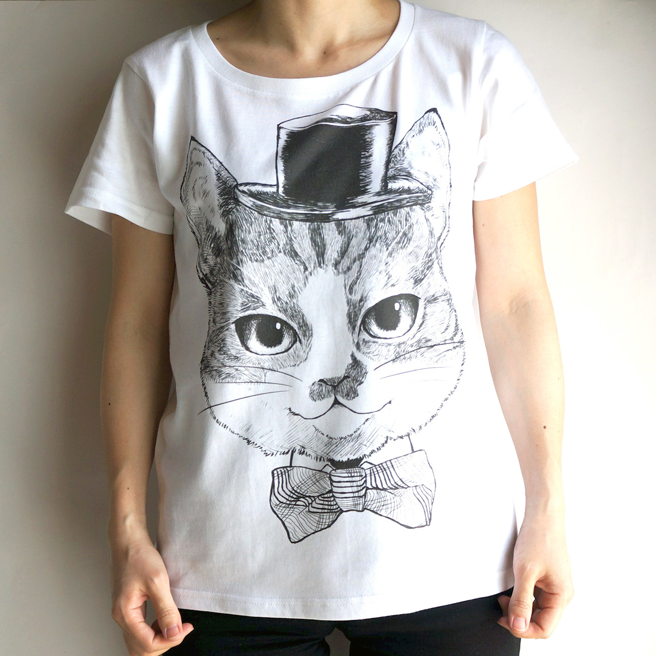 送料無料 受注生産 納期7 10日 Hana Circus Original 猫 ビッグプリントｔシャツ はちわれ 黒猫 キジトラから選べます 個性的な大人のファッション通販 Hana Circus