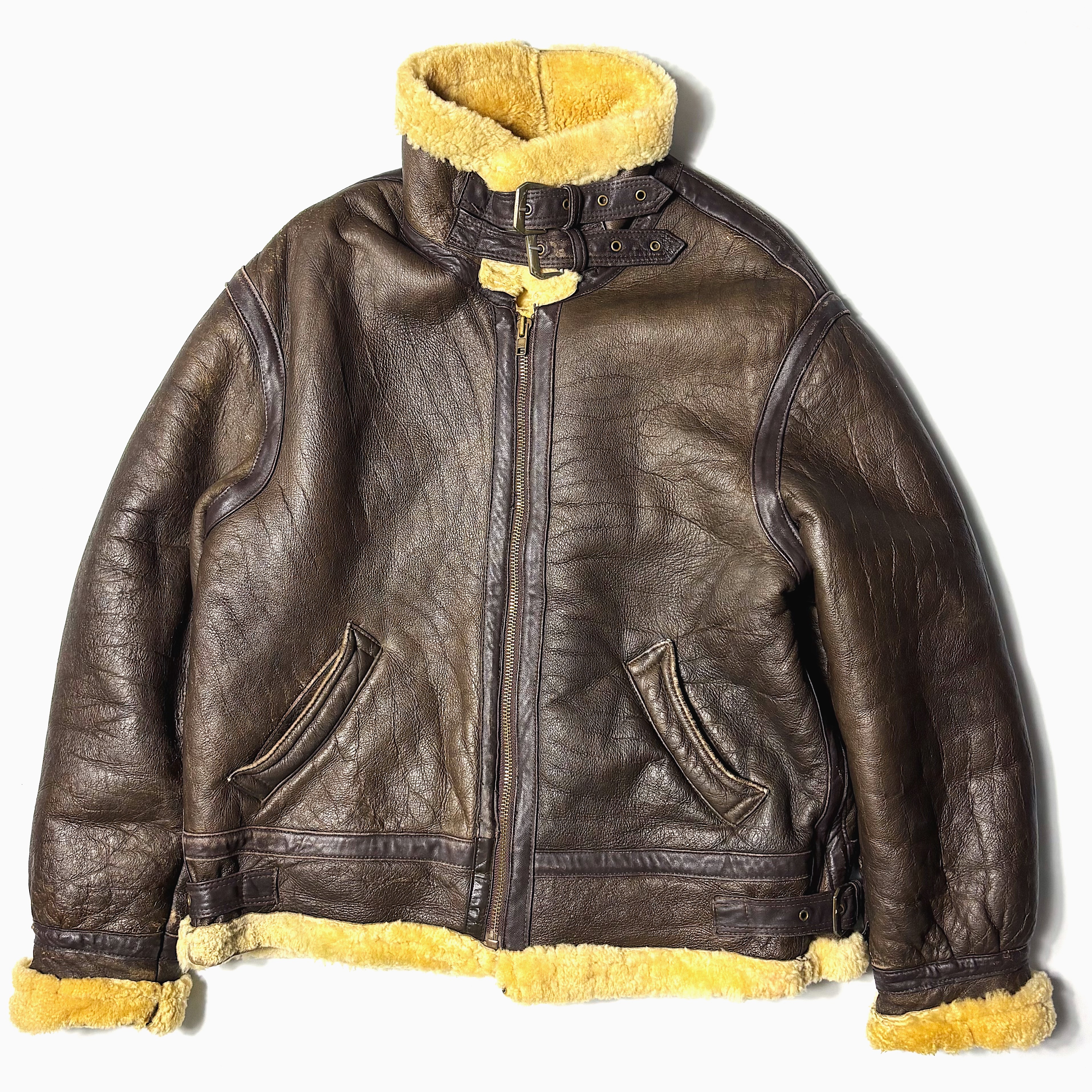 Vintage 80～90's【Fatigue Real Leather】B-3 Mouton Jacket の画像 3