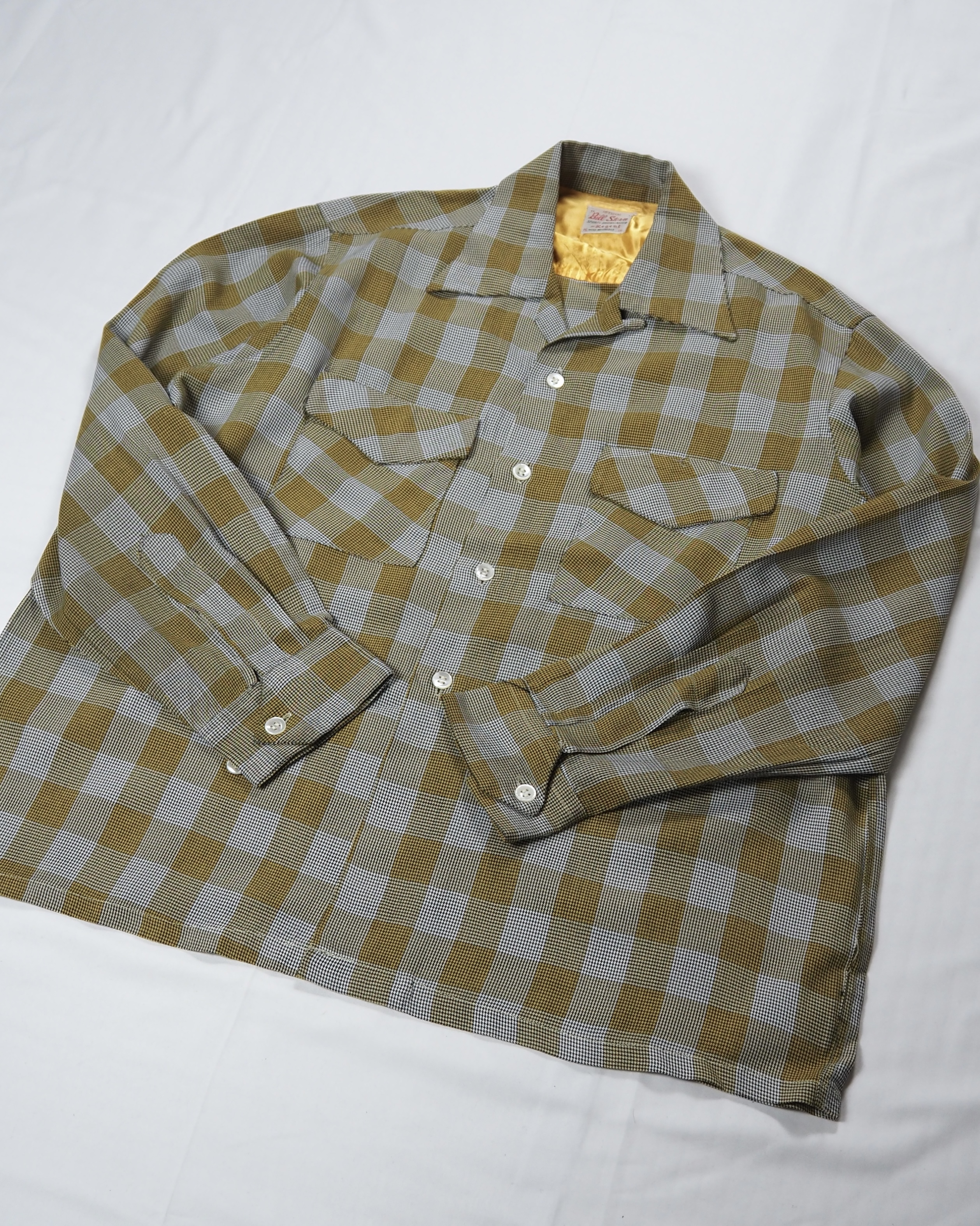 50’s Bill Stern レーヨンシャツ イエロー×ブラック の画像 8