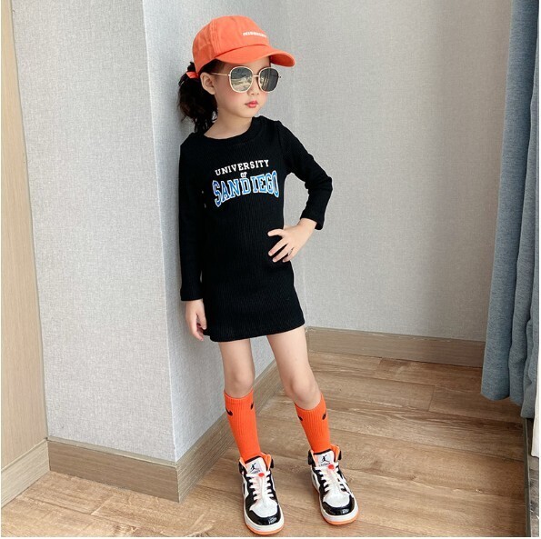 タイトワンピース黒 韓国子供服通販 Gameness