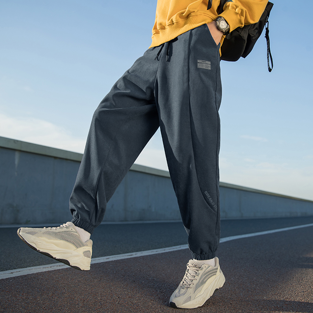 メンズ ツイル カジュアル ワイドパンツ ゆったり 春 秋 Kendovivi