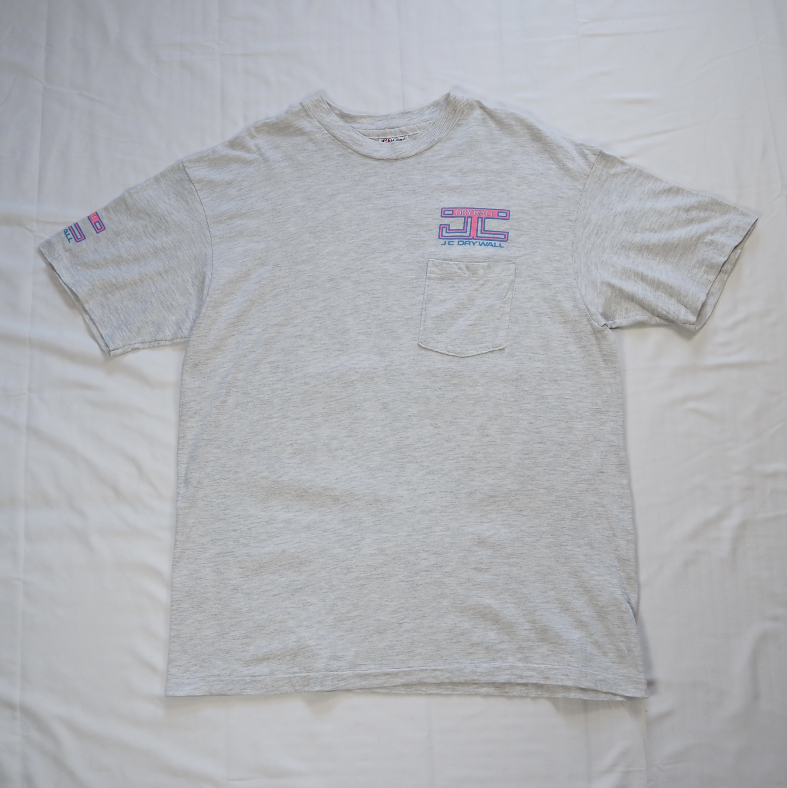 90’s Hanes ワークTシャツ 企業Tシャツ ピンク Lサイズ の画像 7