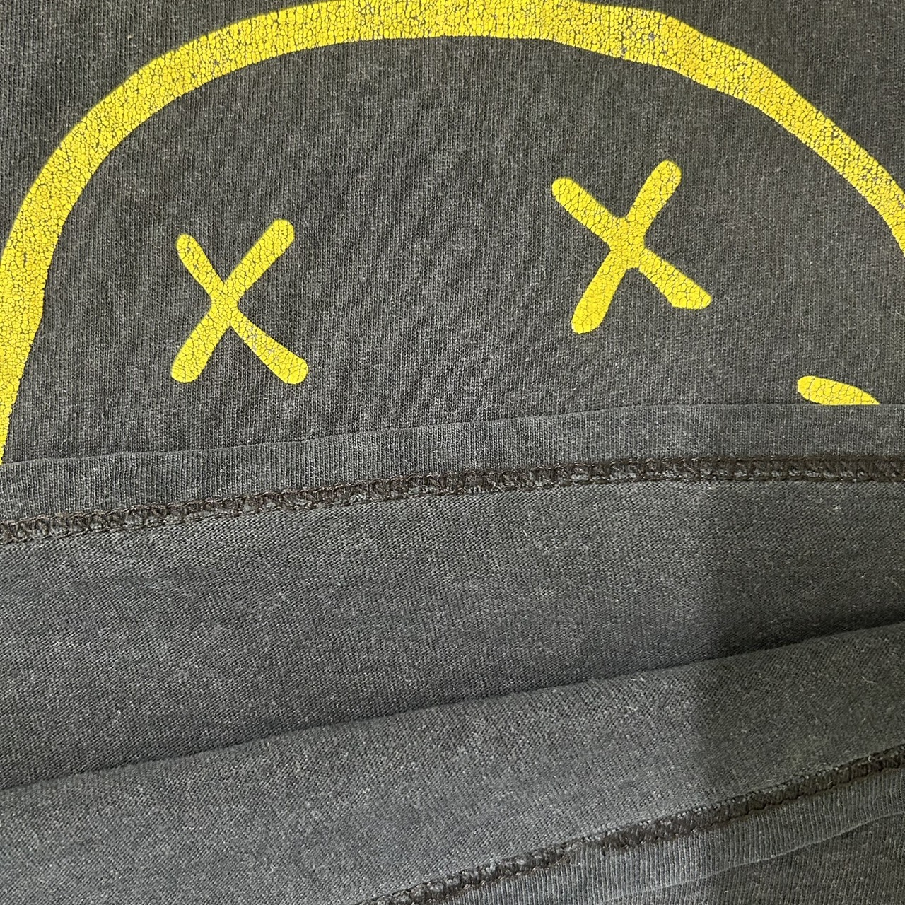 Nirvana スマイルロゴ Tシャツ 1992 Copyright グランジ フェード ブラック Fits XL の画像 10