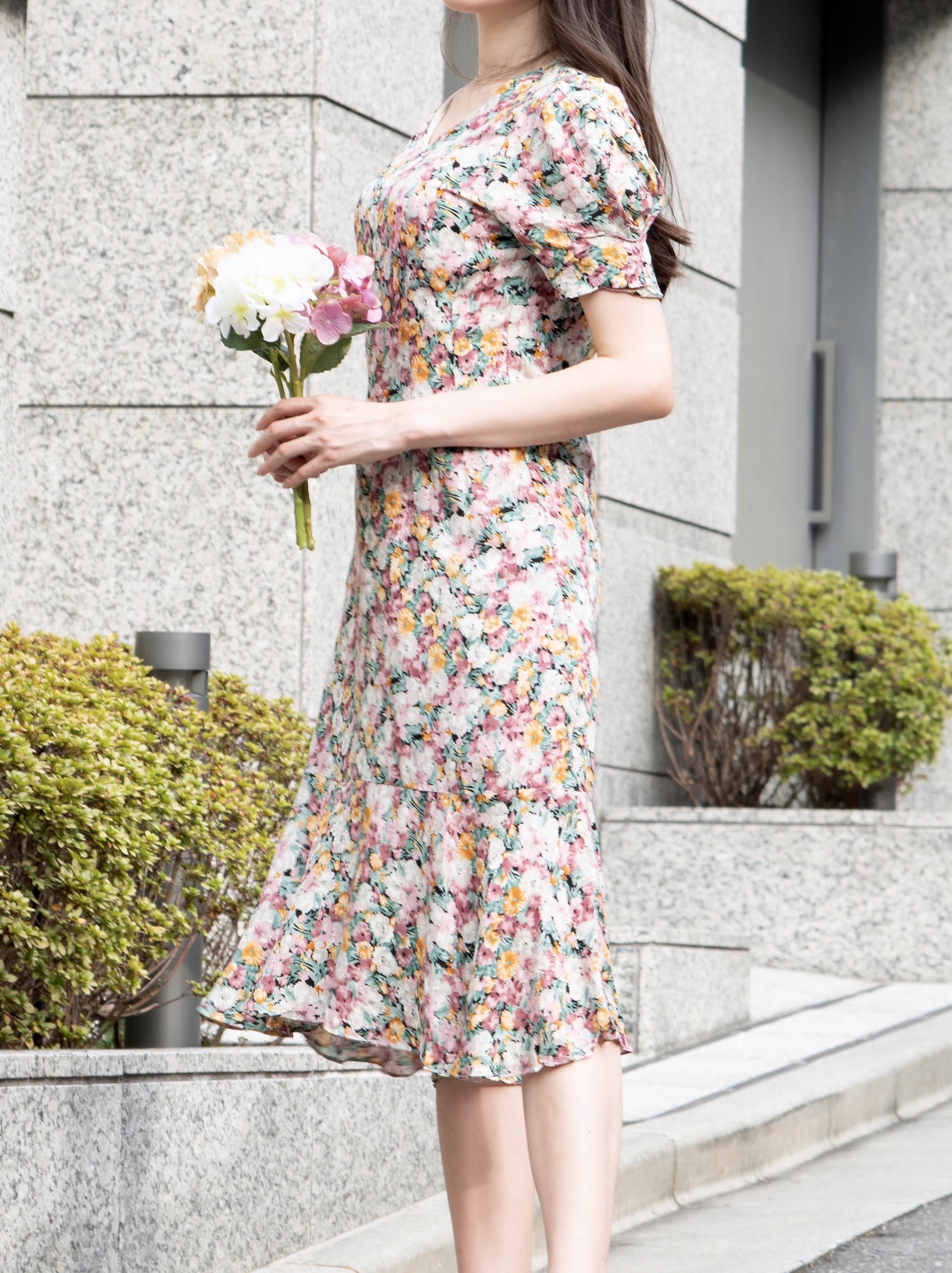 Flower Dress 花柄aラインワンピース Eris