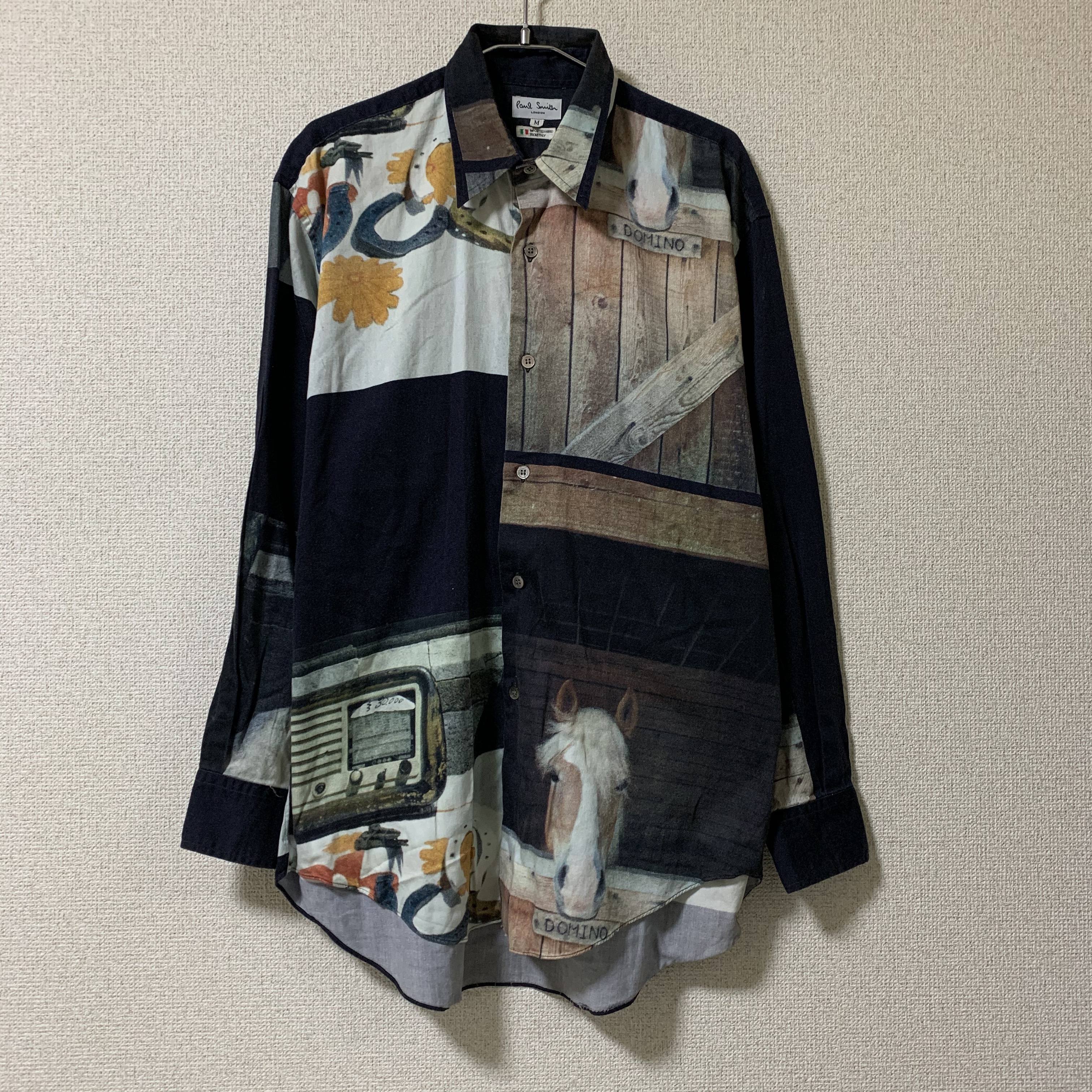 90s Paul Smith London ポールスミス 柄シャツ ブラック Room 90s Paul Smith London ポールスミス 柄シャツ ブラック Room