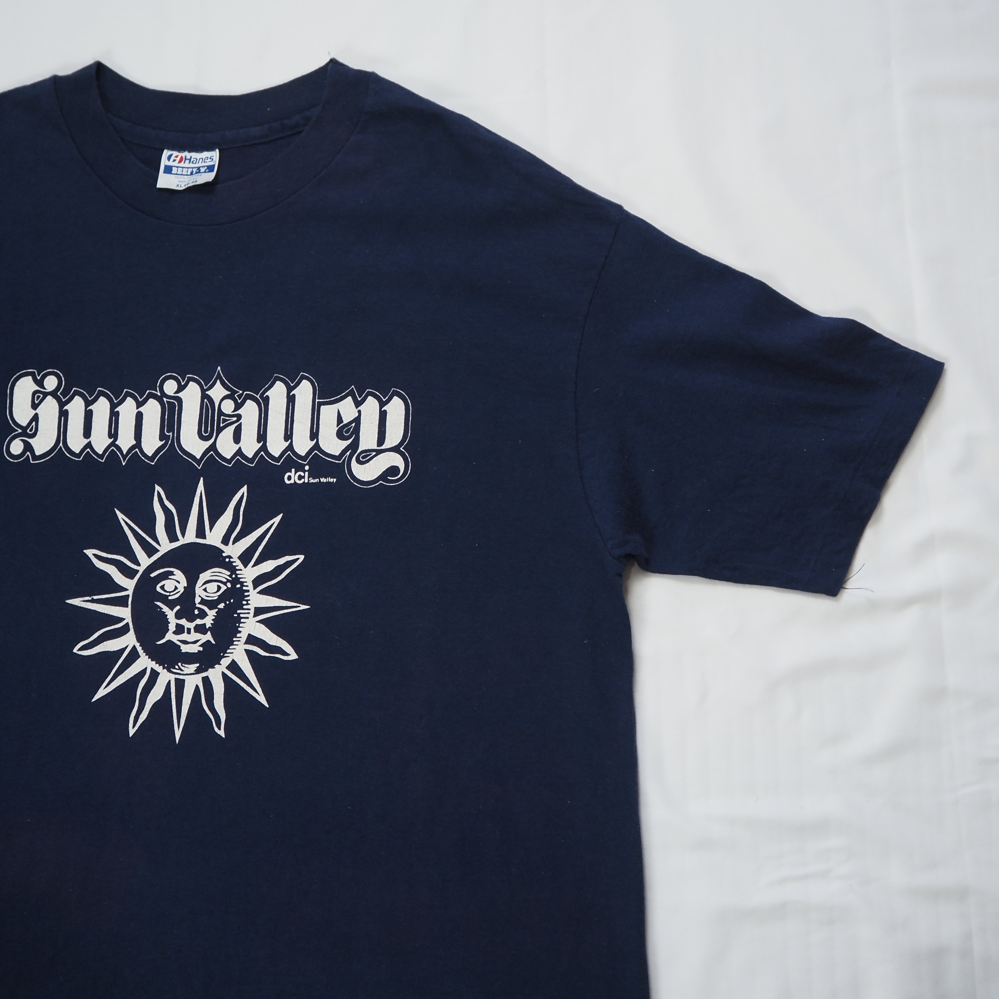 90’s Hanes プリントTシャツ オールドイングリッシュ XL ネイビー の画像 5