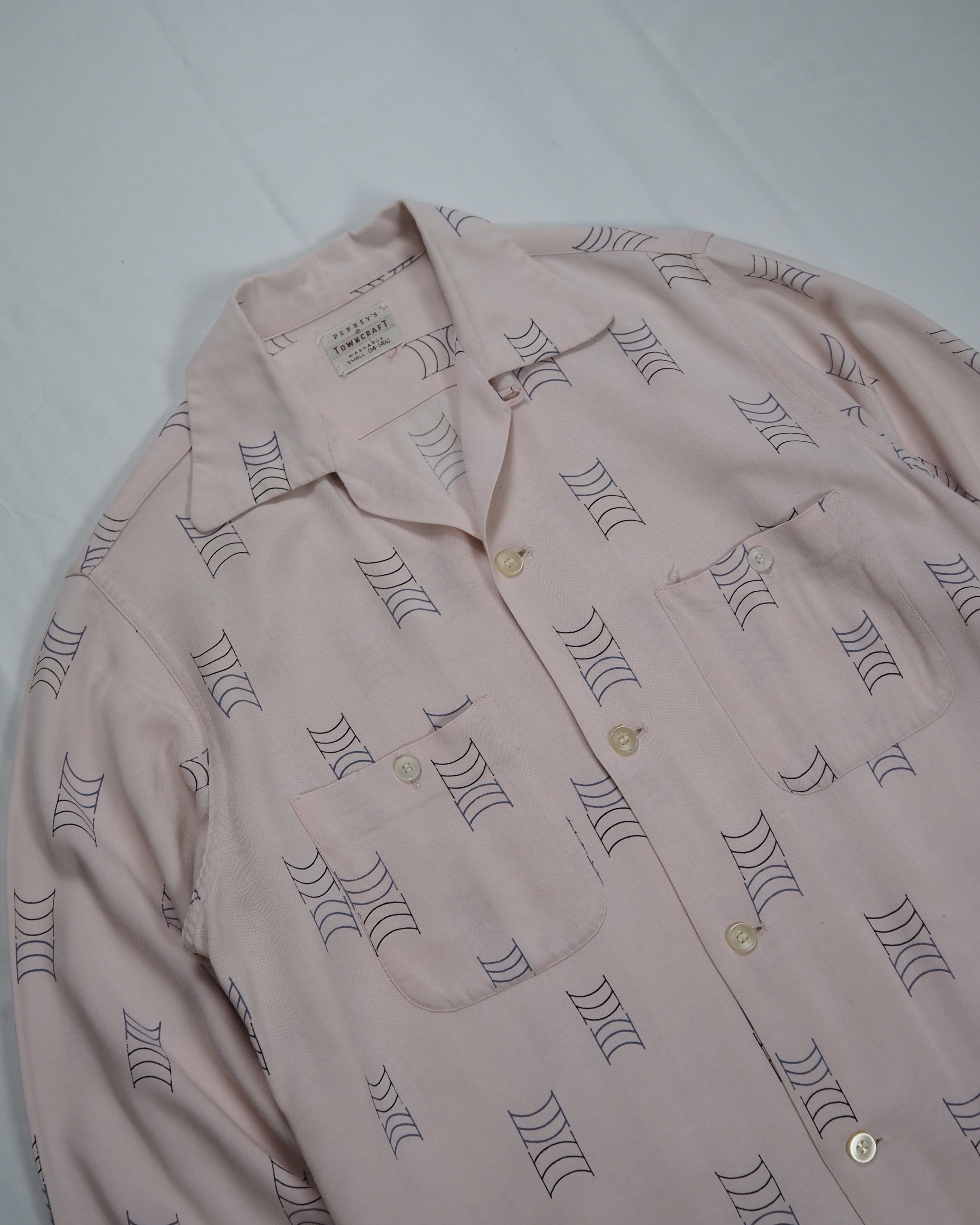 50’s Towncraft レーヨンシャツ ピンク Sサイズ の画像 4