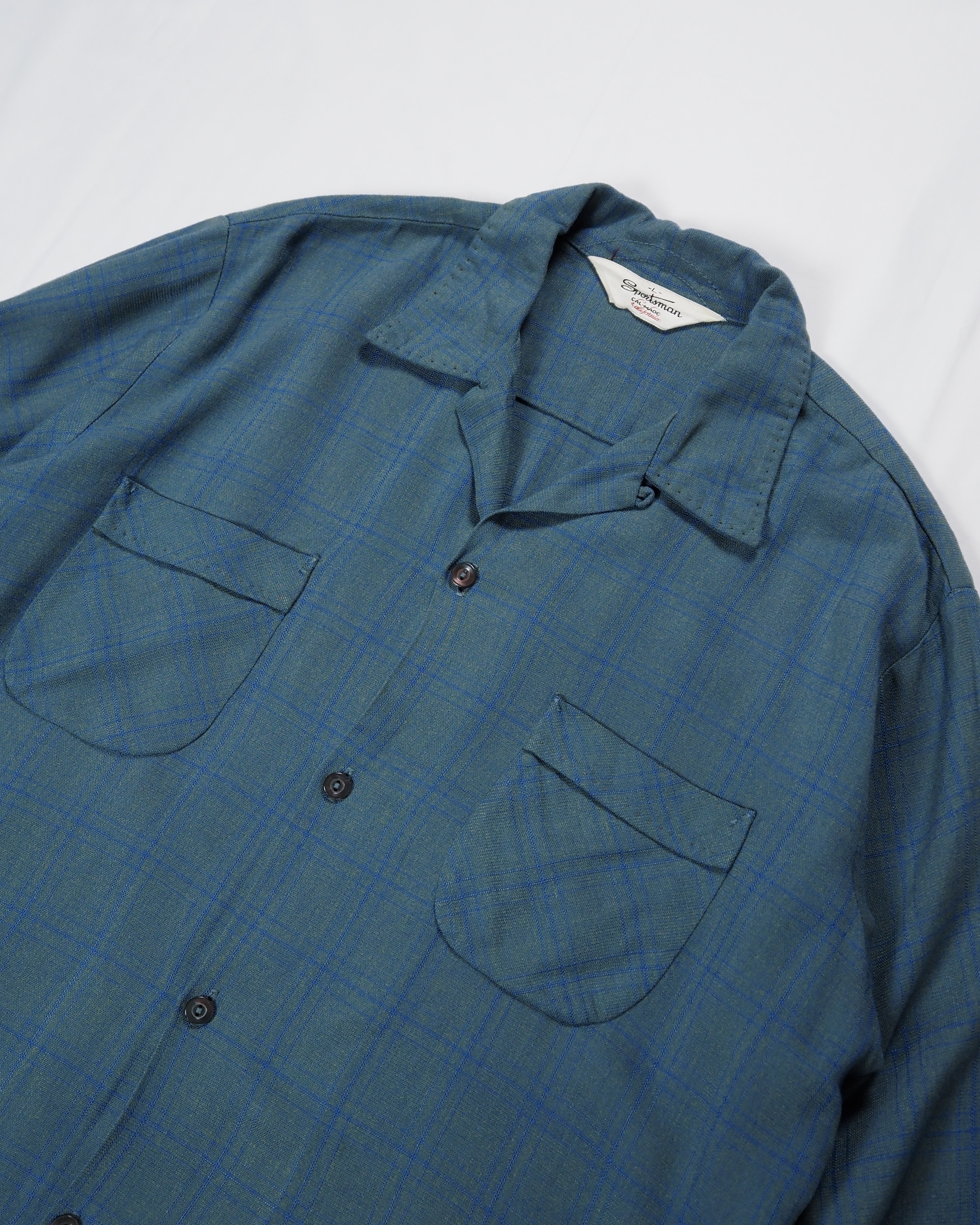 50’s Sportsman レーヨンシャツ ブルー Lサイズ の画像 2