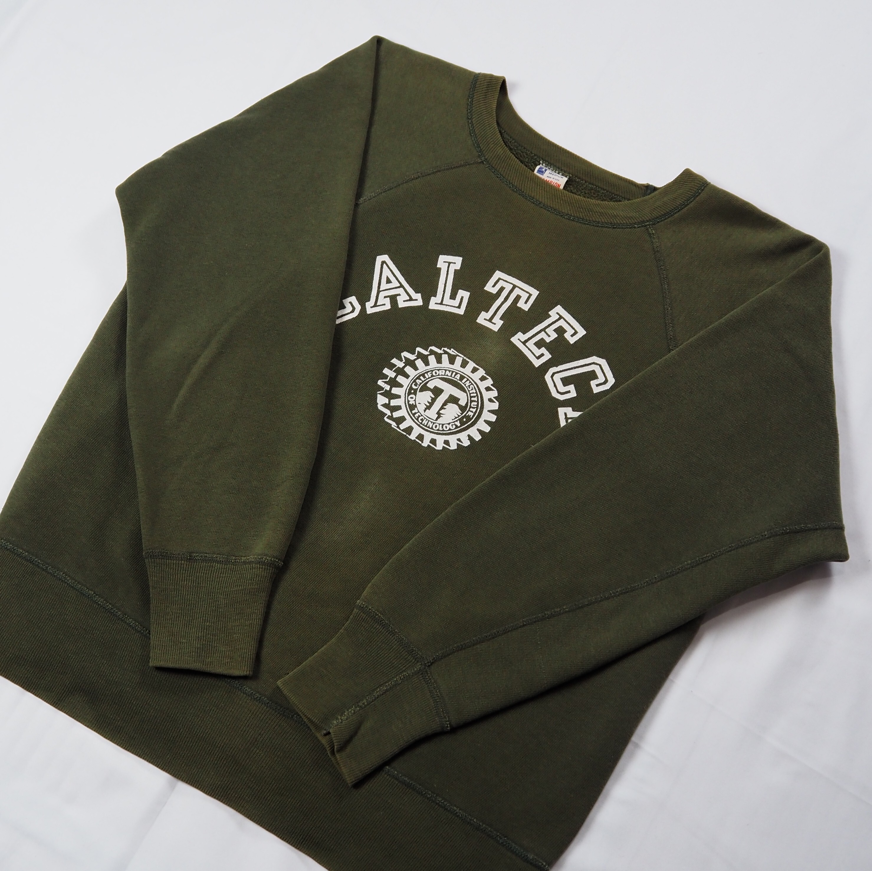 【9/23 20:00入荷】60's Champion カレッジスウェット オリーブグリーン Mサイズ の画像 9