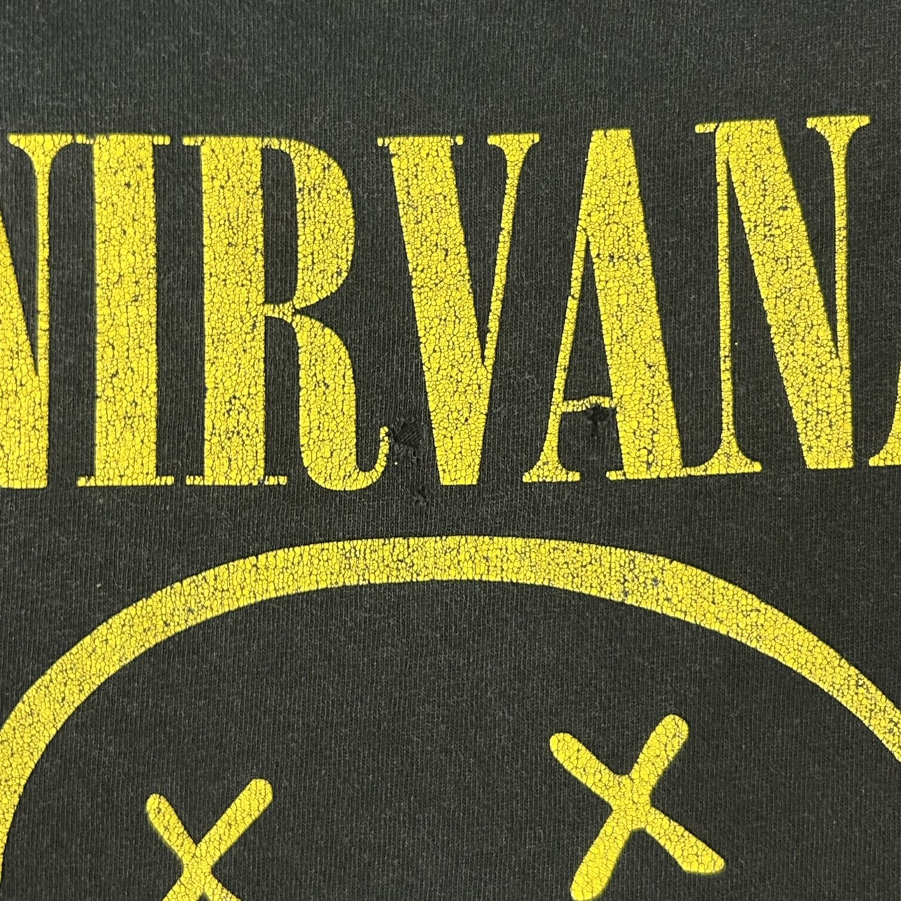 Nirvana スマイルロゴ Tシャツ 1992 Copyright グランジ フェード ブラック Fits XL の画像 16