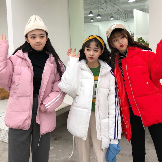 18aw オルチャン 韓国 ２ライン ダウンコート 韓国ファッション Style H