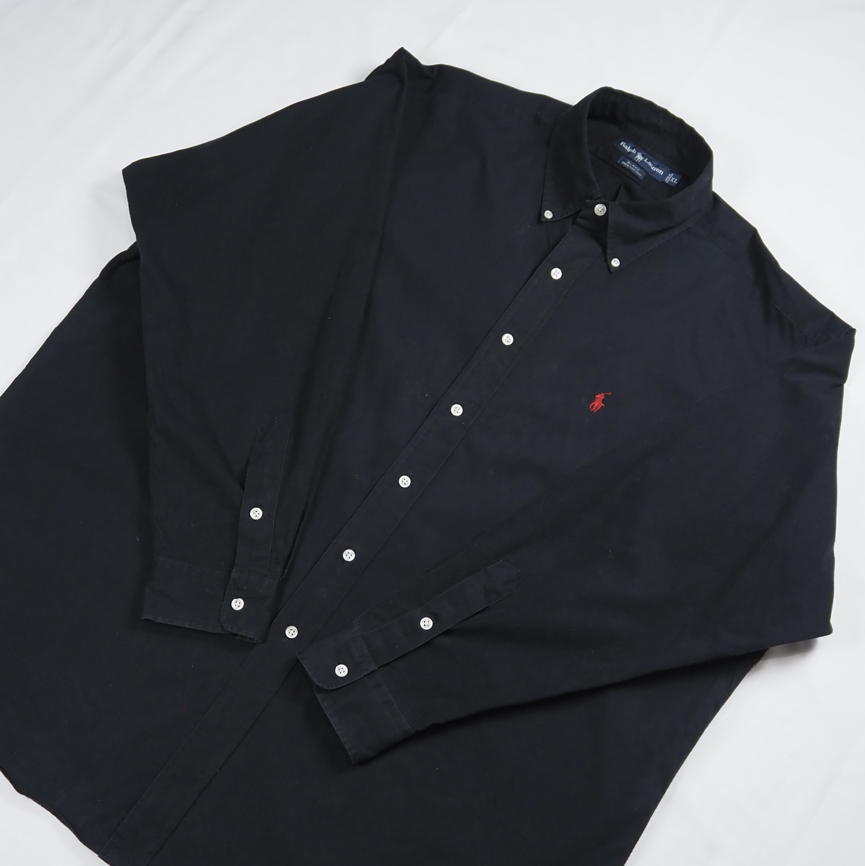 90’s Ralph Lauren Blake BDシャツ ブラック XL の画像 11