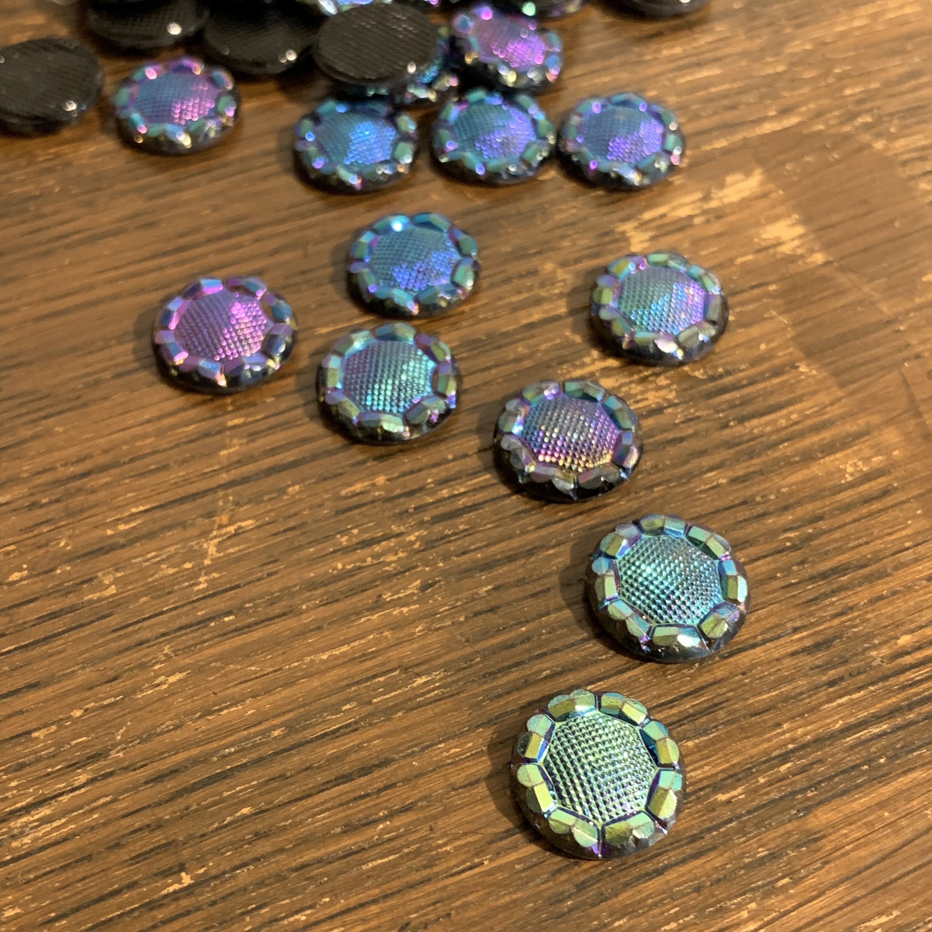 チェコ ヴィンテージ ガラス カボション J 5個入り Kolbenova