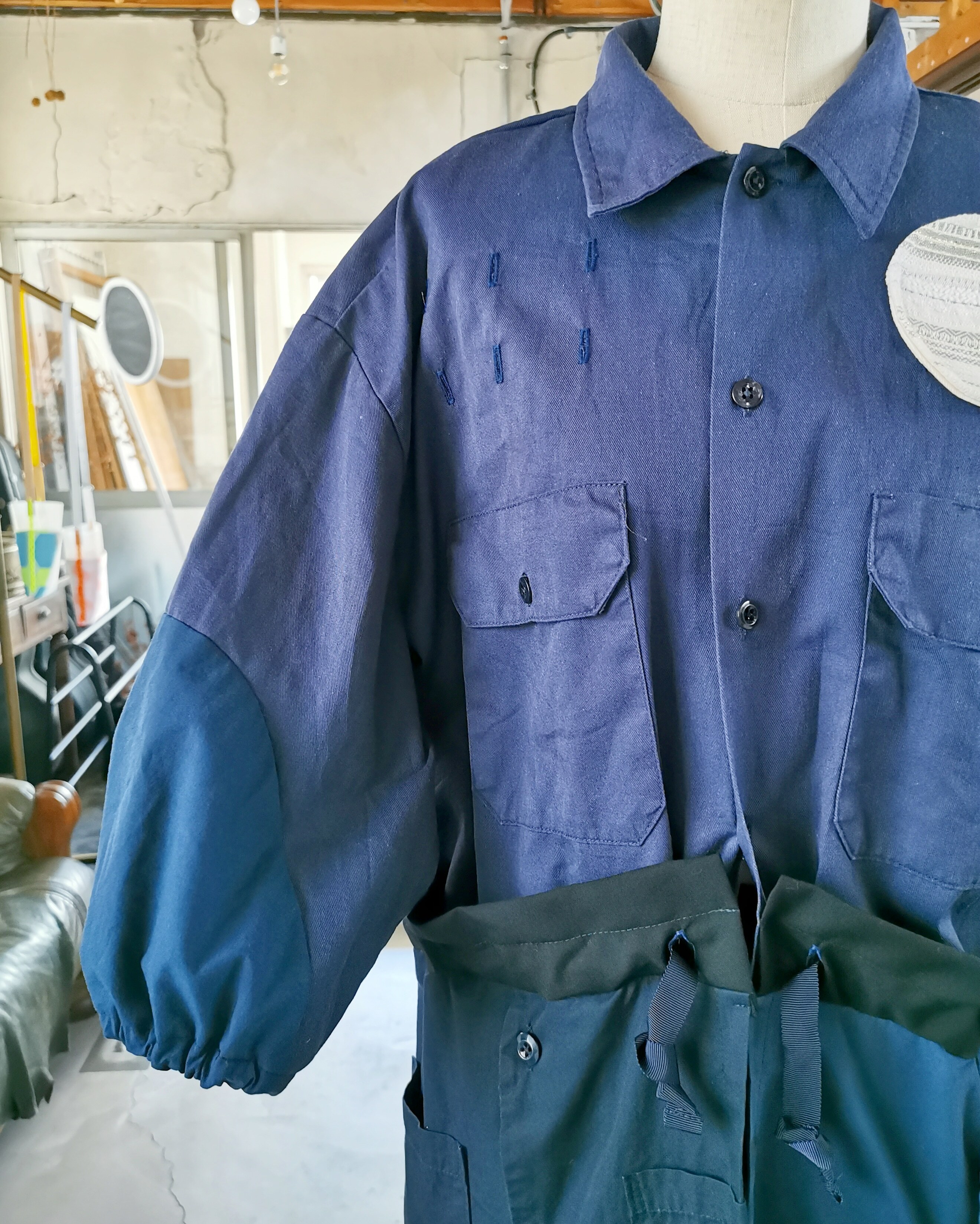 To Te ビンテージ リメイクシャツワンピース ネイビー Newold Stock By Otogi Designs