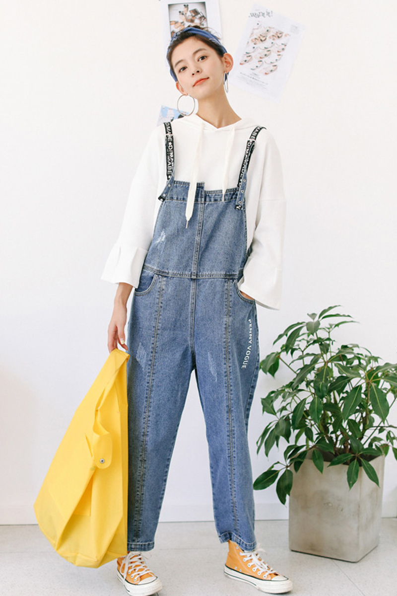 ボーイッシュデニムサロペット ワイドパンツ ボトムス オールインワン 秋 つなぎ ゆったり プチプラレディースファッション通販 Yboueki