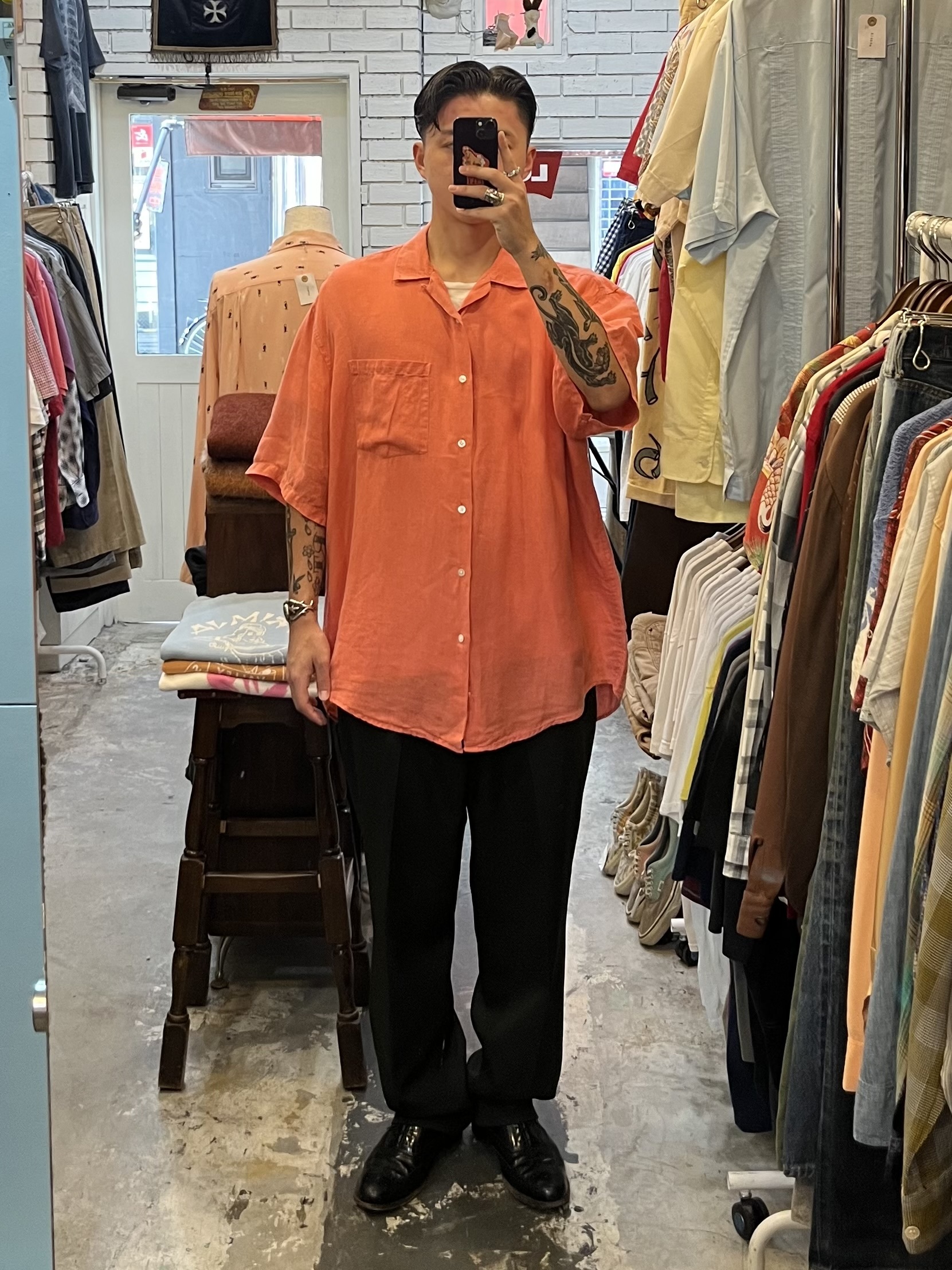 90’s Banana Republic シルクシャツ ピンク XL の画像 3