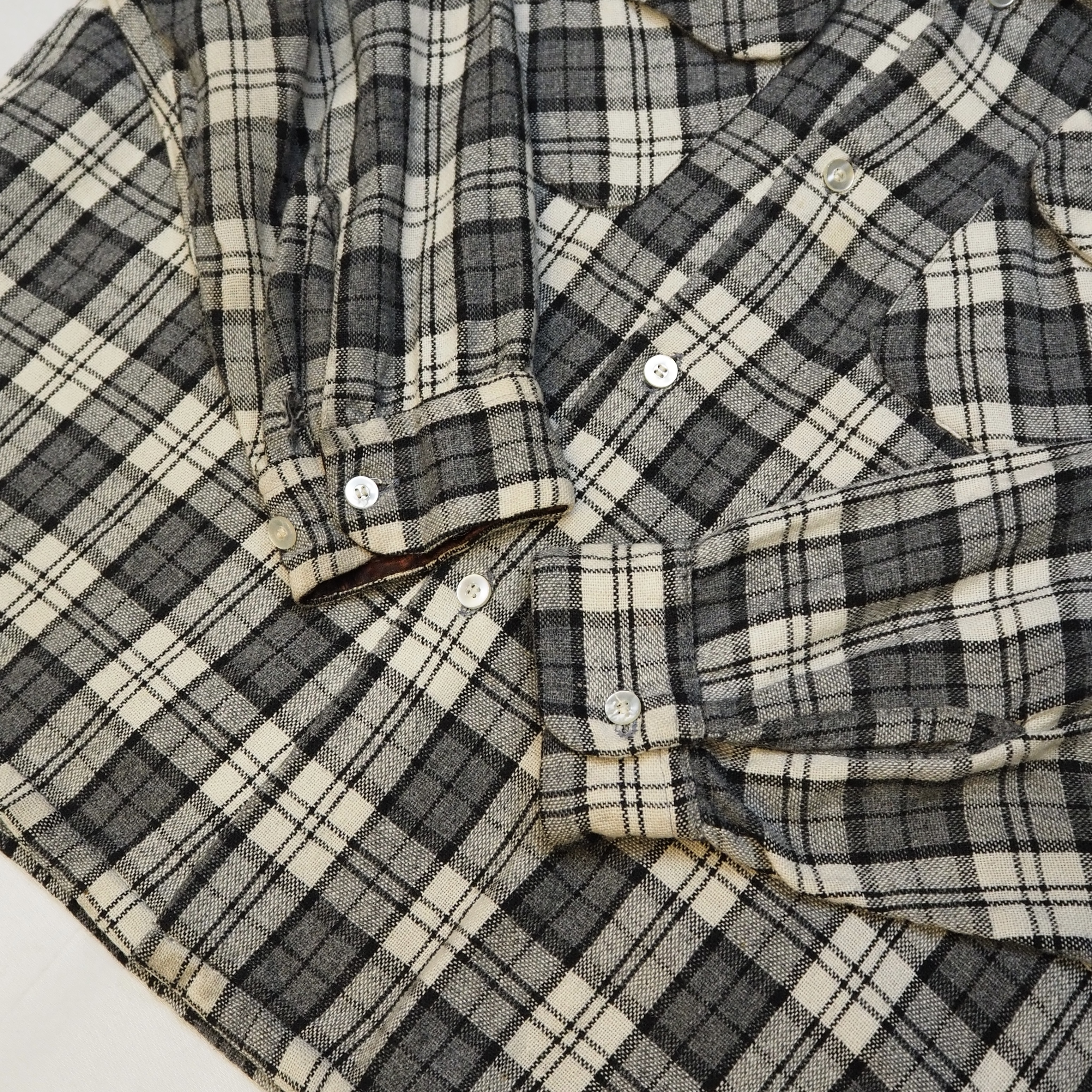 50’s ウールシャツ ブラック×ホワイト XL!!! の画像 8