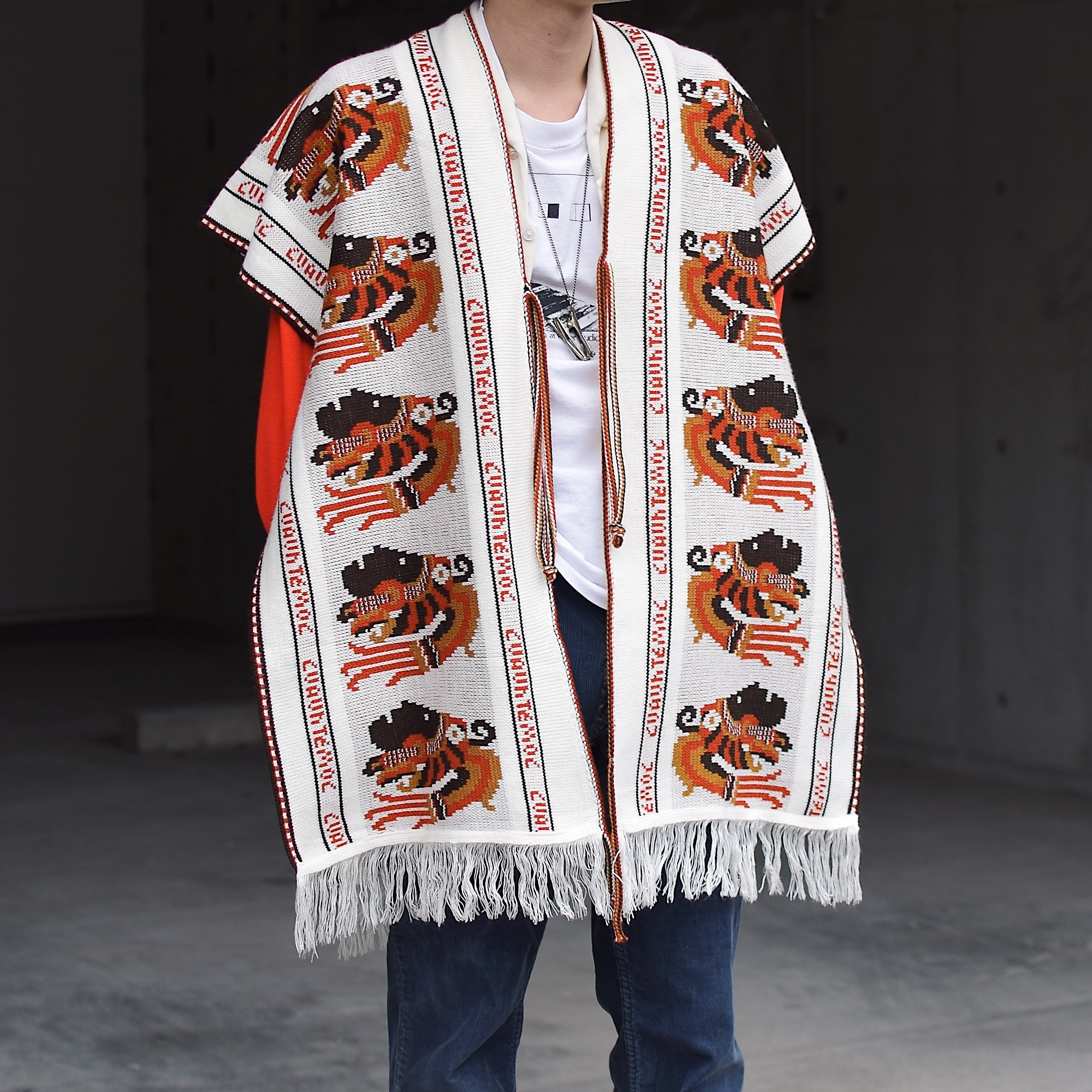 Vintage 70's Ethnic Knit Cape の画像 3