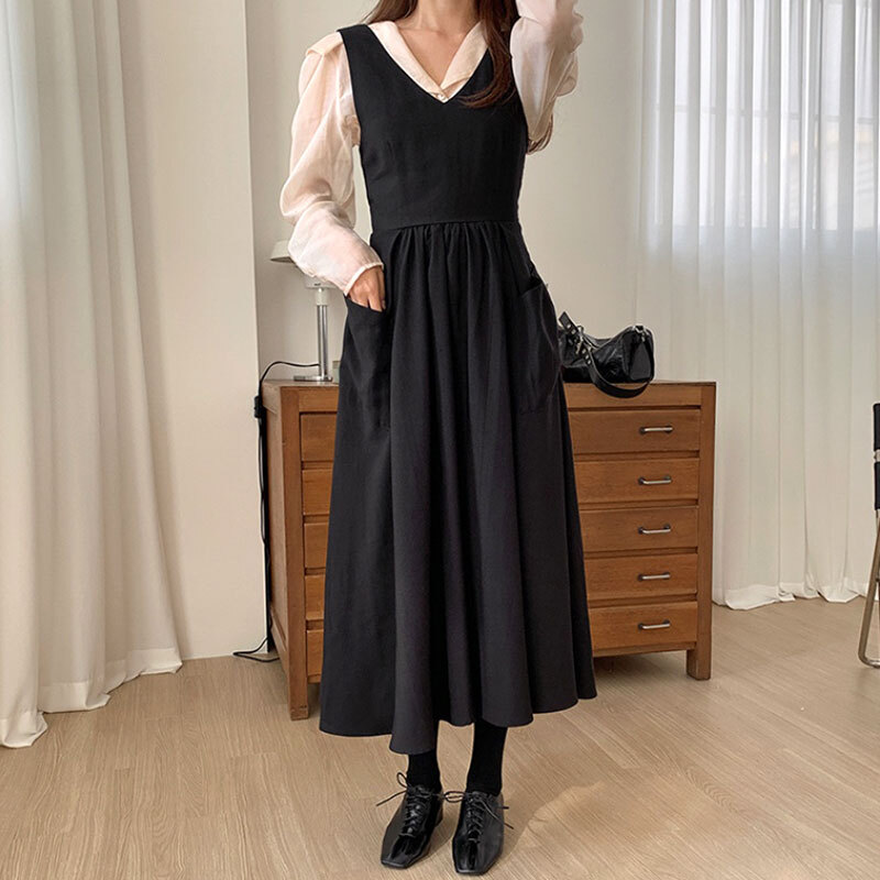 送料無料 ワンピース ノースリーブワンピース 袖なし Vネック ミモレ丈 ロング丈 Aライン フレア ポケット付き ゆったり 体型カバー エプロンドレス シック レトロ カジュアル 大人可愛い 春夏 秋冬 お出かけ デート 女子会 旅行 デイリー コーデ 通勤 通学 お呼ばれ お 送料無料 ワンピース ノースリーブワンピース 袖なし Vネック ミモレ丈 ロング丈 Aライン フレア ポケット付き ゆったり 体型カバー エプロンドレス シック レトロ カジュアル 大人可愛い 春夏 秋冬 お出かけ デート 女子会 旅行 デイリー コーデ 通勤 通学 お呼ばれ お