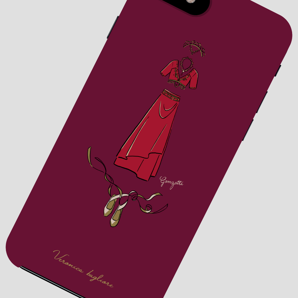 ガムザッティ 衣装 イラストケース バレエ バヤデルカ 多機種対応シンプルケース Veronicabag