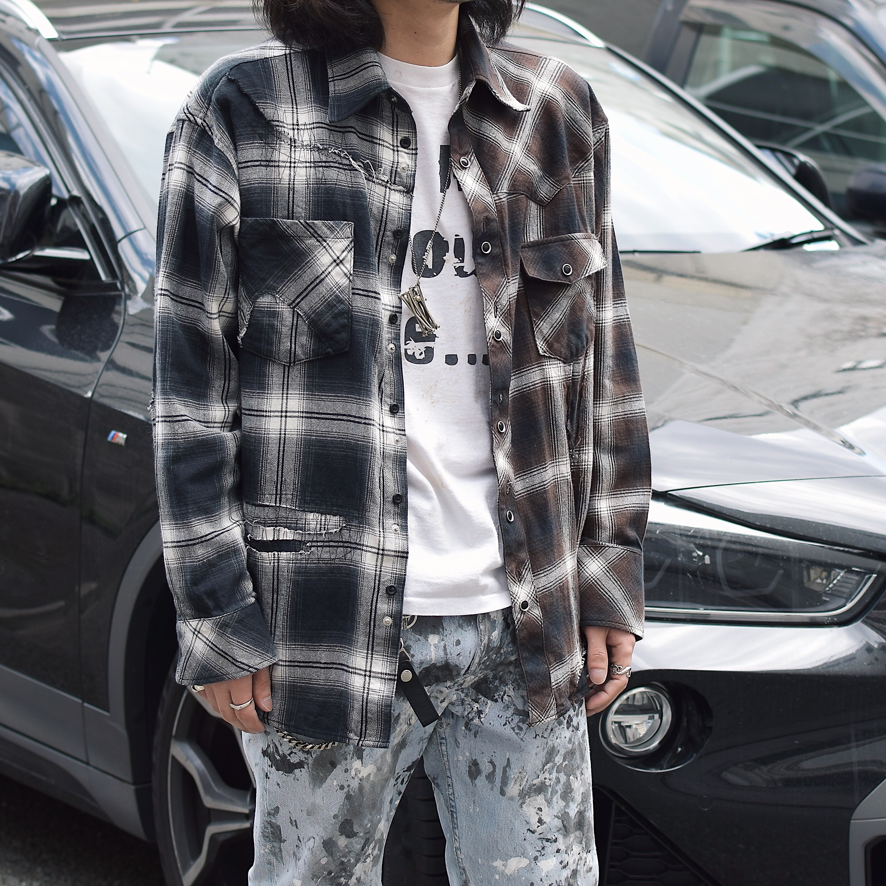 【Rafu】Remake shirt（DBR/BLK） の画像 3