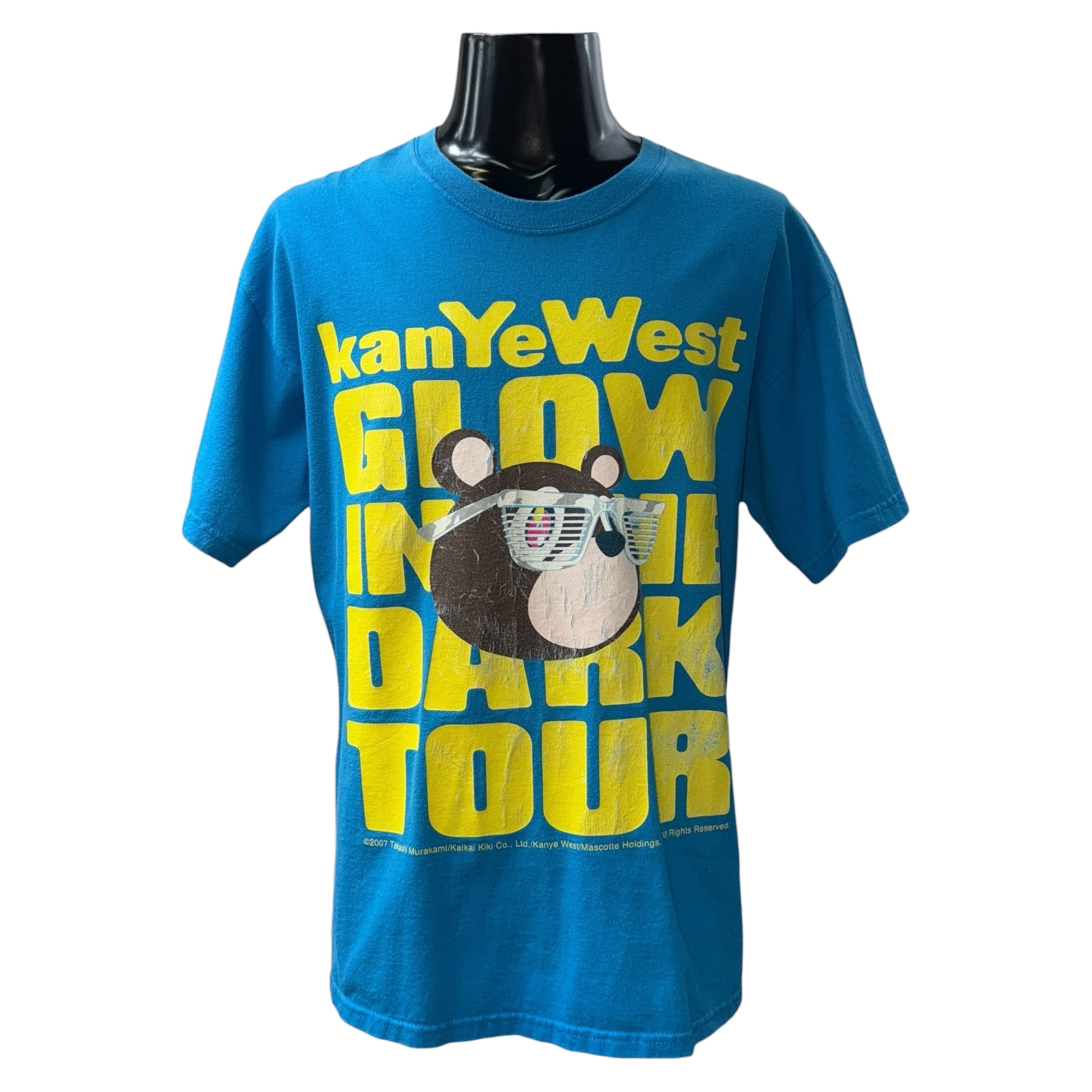 【Kanye Westｘ村上隆】カニエウェスト ドロップアウトベア Tシャツ ブルー  00’s Vintage