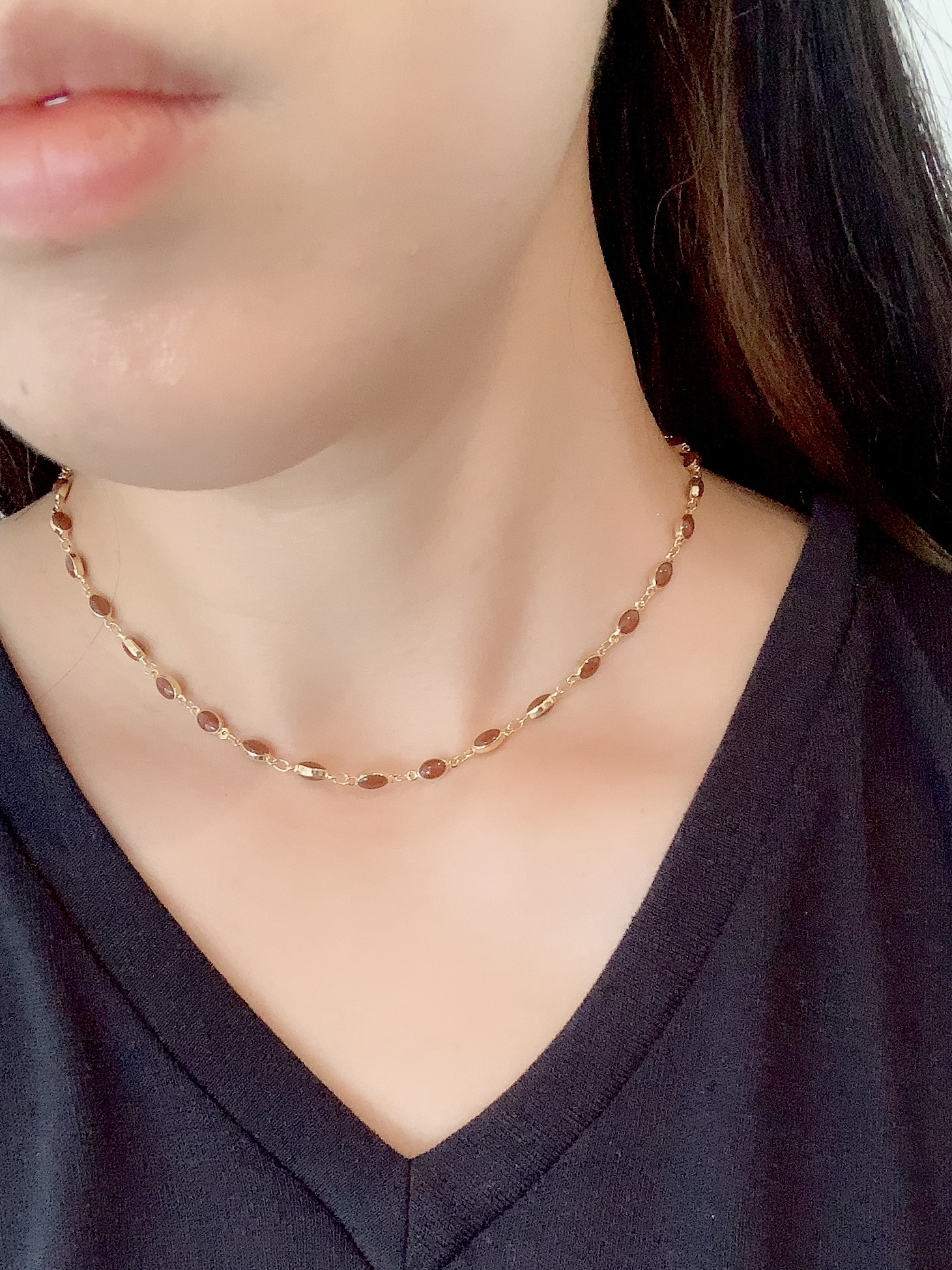 【ネックレス】ボルドー*刺繍に合うアクセサリーシリーズ*