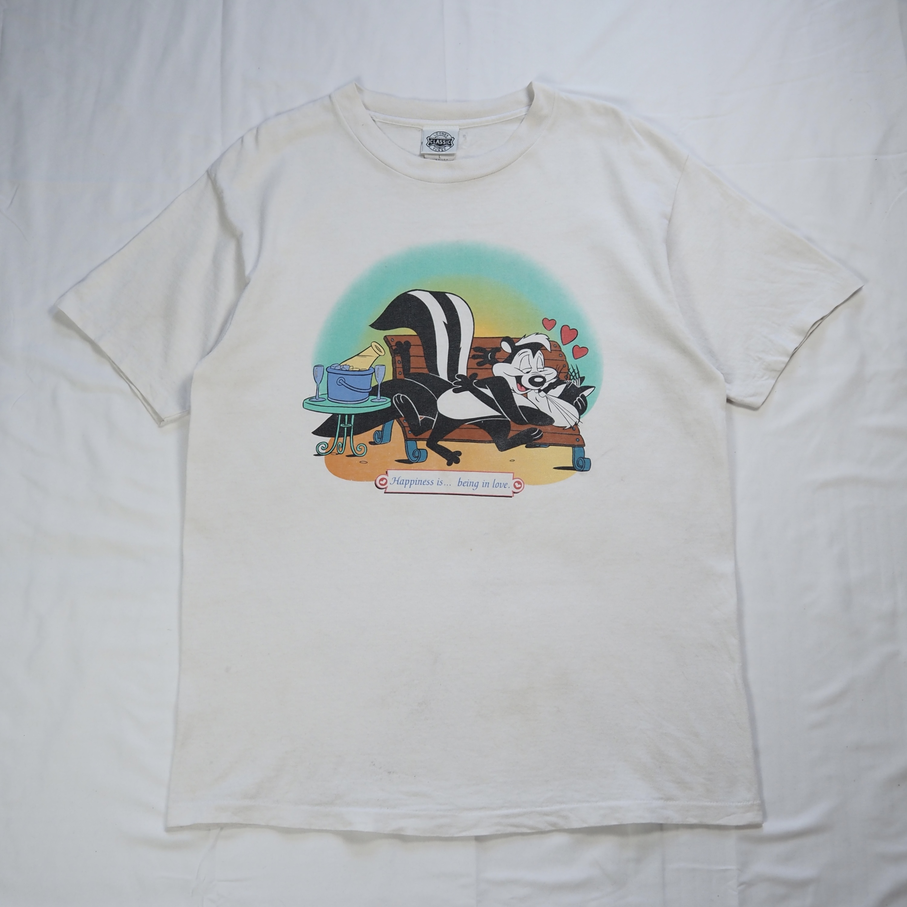 90’s Looney Tunes ぺぺ ル ピュー Lサイズ ホワイト シングルステッチ