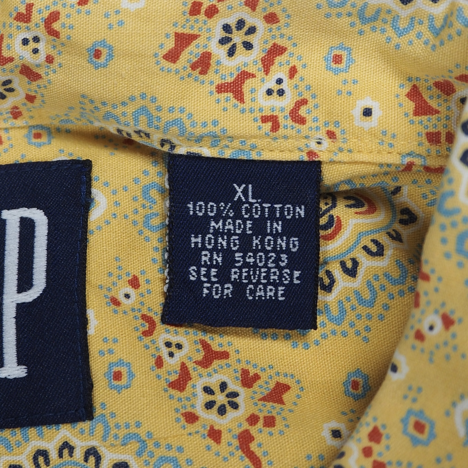 90’s OLD GAP コットンシャツ XL イエロー の画像 13