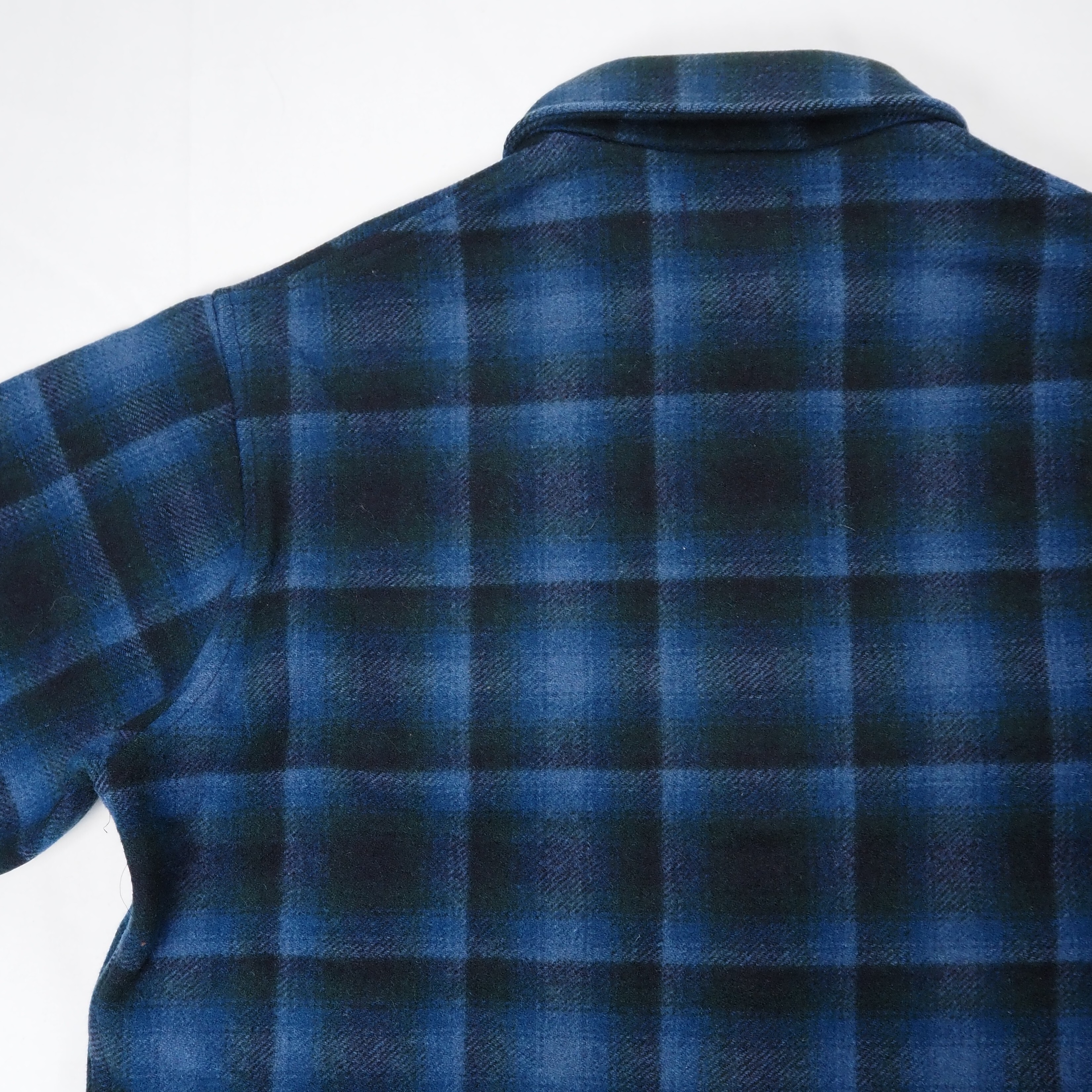 【9/23 20:00入荷】60's-70's Pendleton ウールジャケット ブルー×ブラック オンブレチェック の画像 12