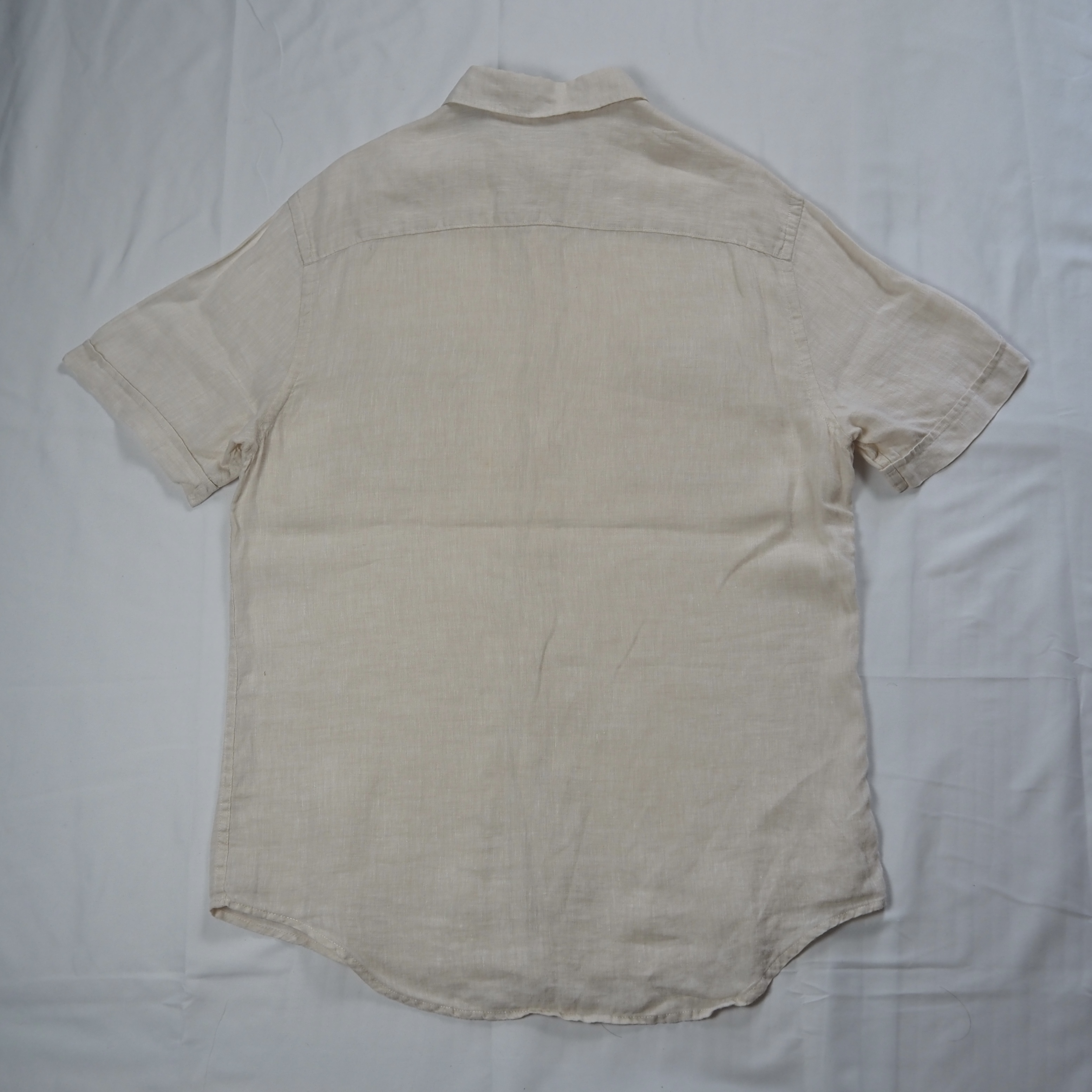 00’s Perry Ellis リネンシャツ Mサイズ 生成り 無地 の画像 11