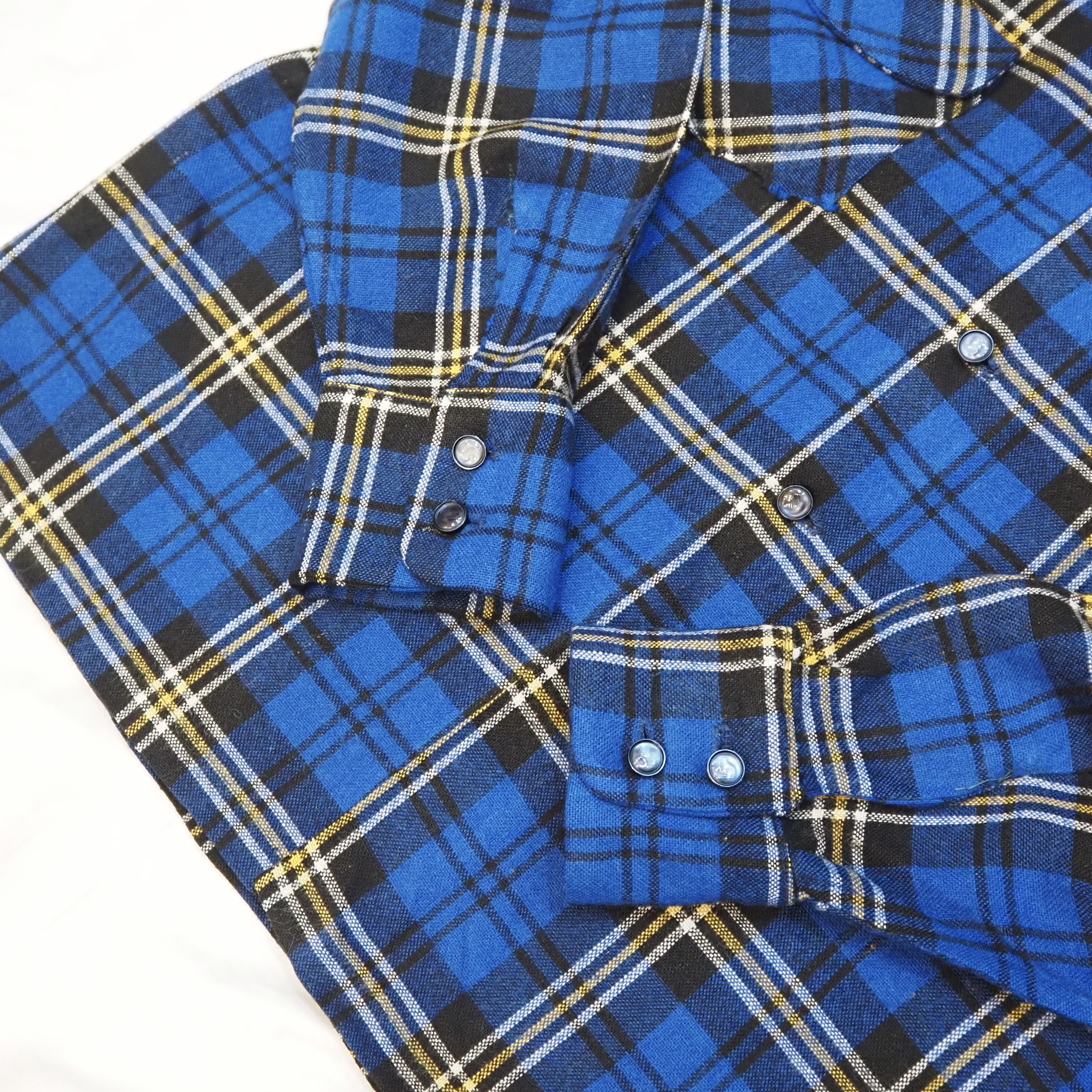 50’s Wool Shirt ブルー×イエロー の画像 9