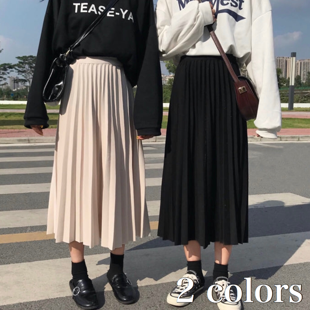 プリーツ スカート レディース 秋 冬 服 ミモレ 丈 オルチャン ファッション 大人 可愛い 10代 30代 学生 制服 風 Sk 0278 Hapi Hapi Girl ハピ ガル