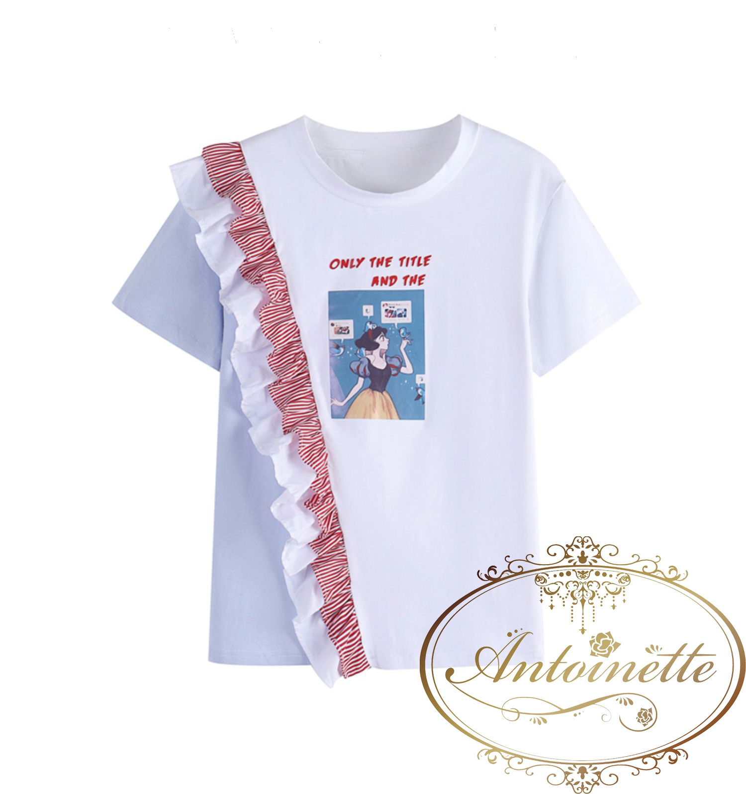 白雪姫 ｔシャツ フリル ディズニー 2色 可愛い 夢の国 レディース Woman Ladies T Shirt 2color Antoinette
