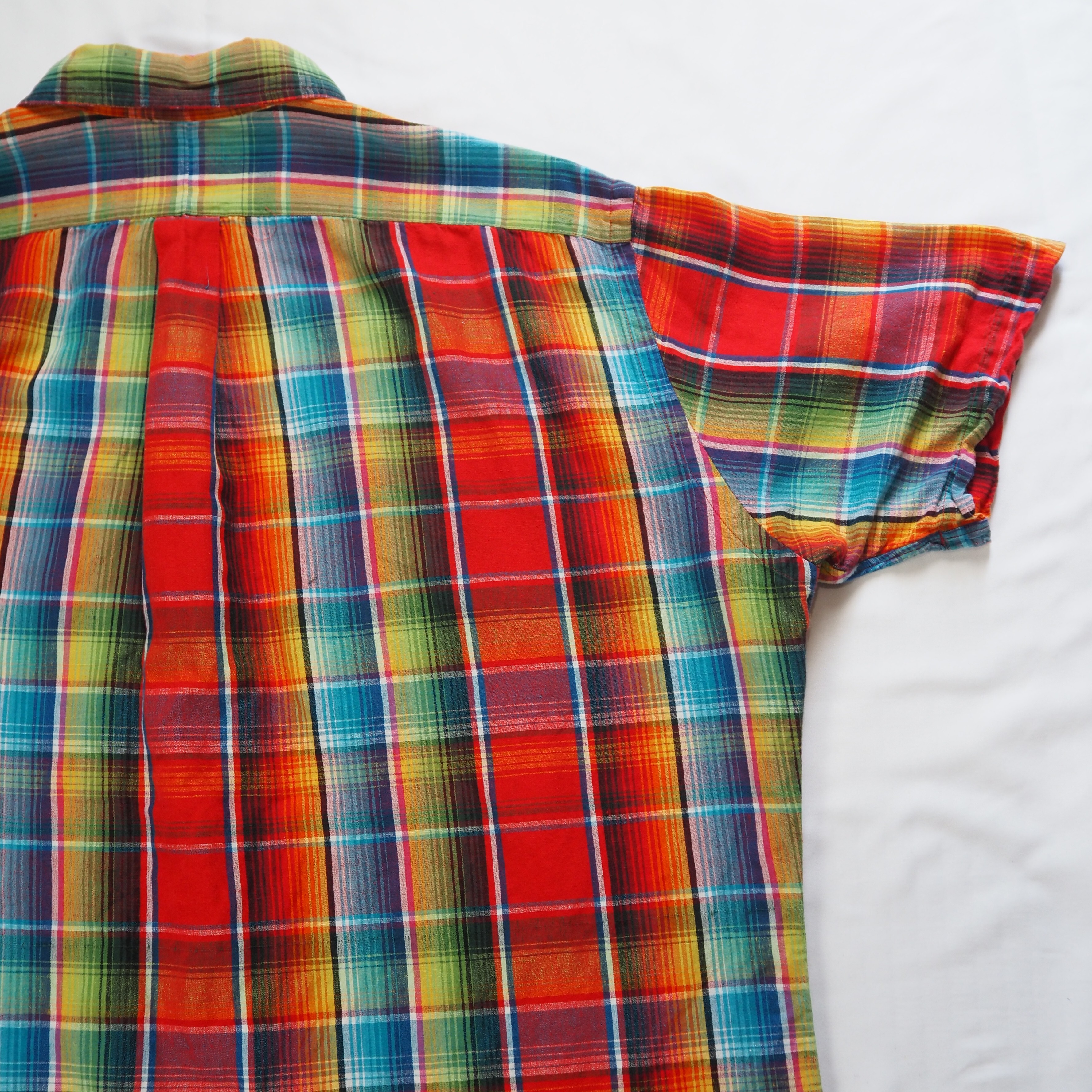90's Ralph Lauren リネンコットンシャツ 半袖 Lサイズ の画像 15