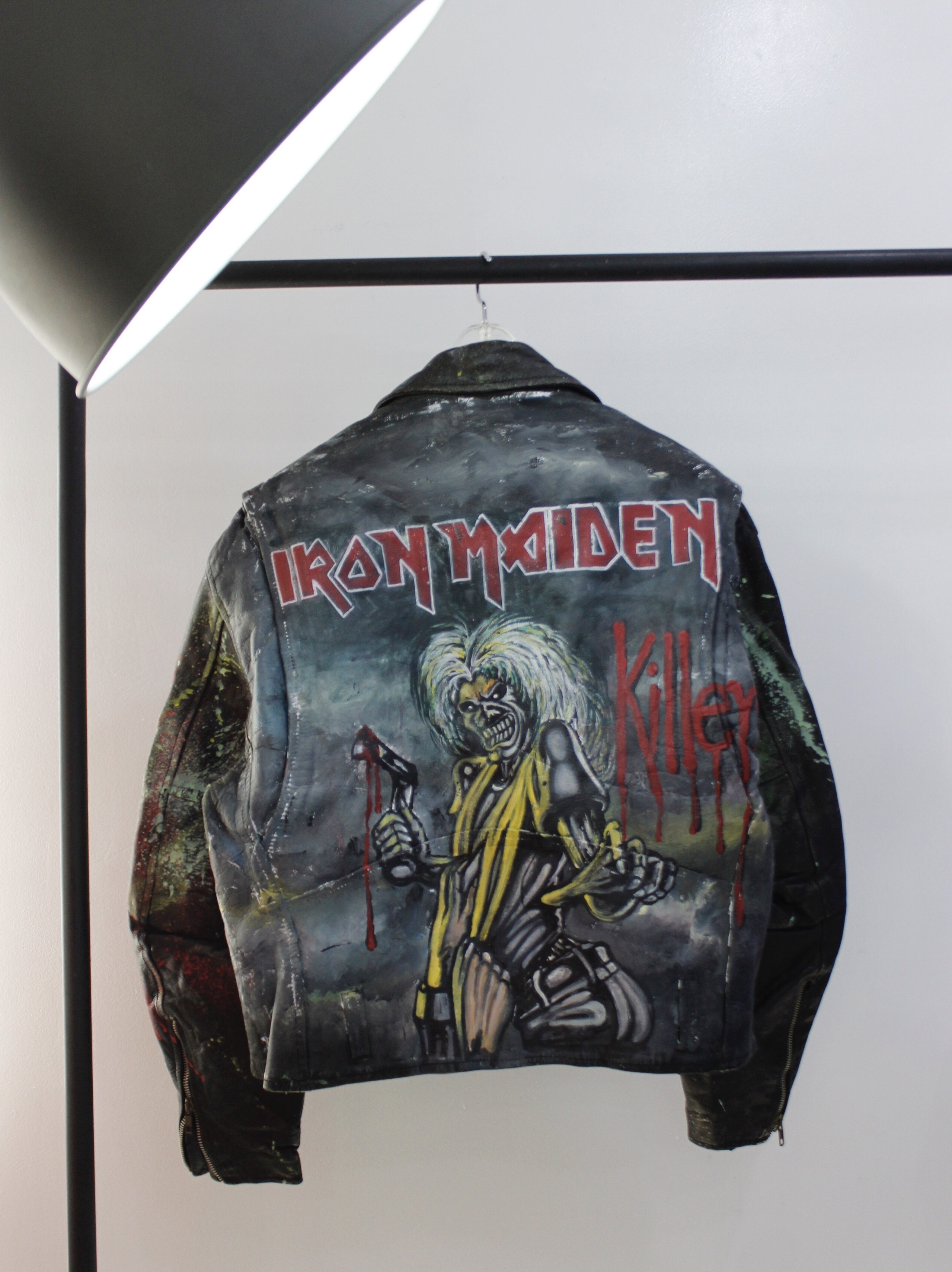 Used Iron Maiden Hand Paint Riders Jacket Kakavaka Nagoya Mens Used Iron Maiden Hand Paint Riders Jacket Kakavaka Nagoya Mens
