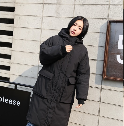 ダウンジャケット ロングコート フード付き 中綿 防寒 あったかコーデ 厚手アウター 冬アウター モノトーン ビックポケット 体系カバー おおきめ R Wearhouse