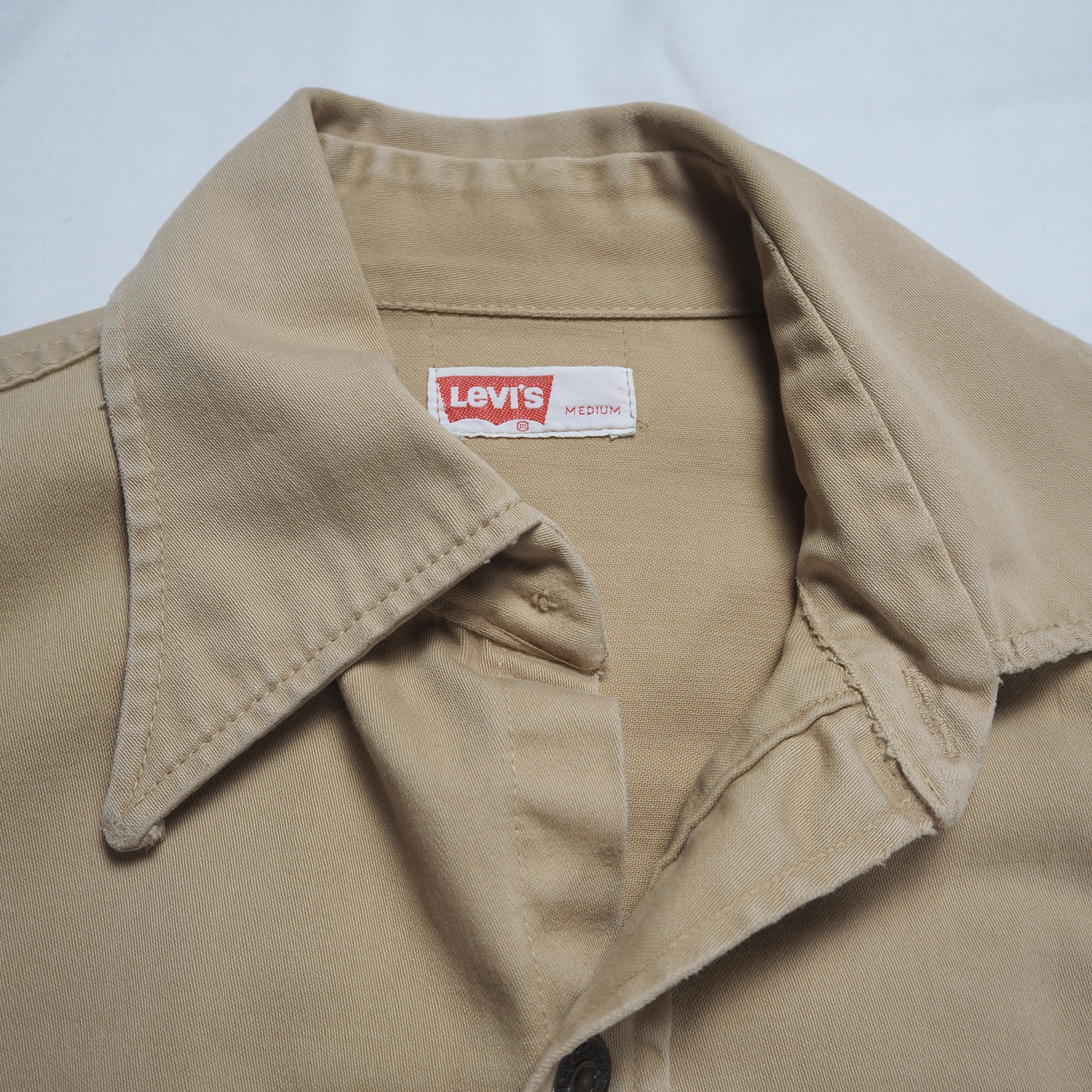70’s Levi’s ウエスタンシャツ ベージュ ボックスシルエット Mサイズ オンライン限定商品 の画像 11