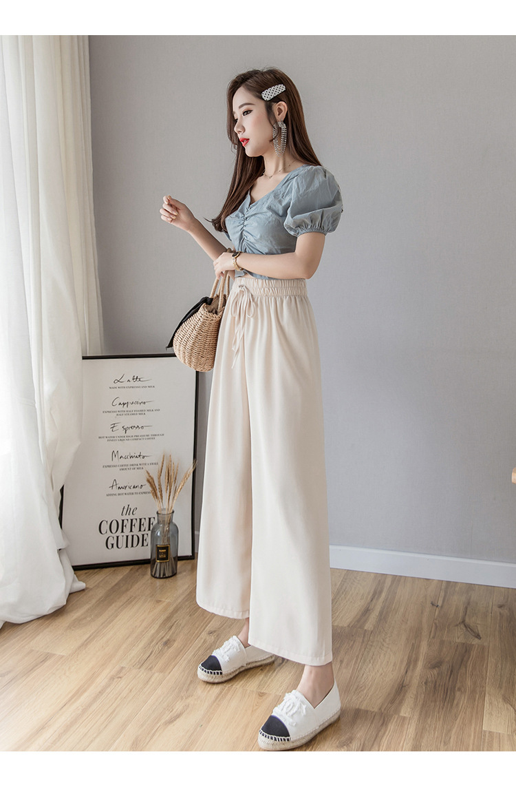 ワイドレッグパンツ女性のハイウエスト2020春と夏の新しい垂直方向のバージョンのストレート秋緩いズボン ハイウェスト スプリング 春物 サマー