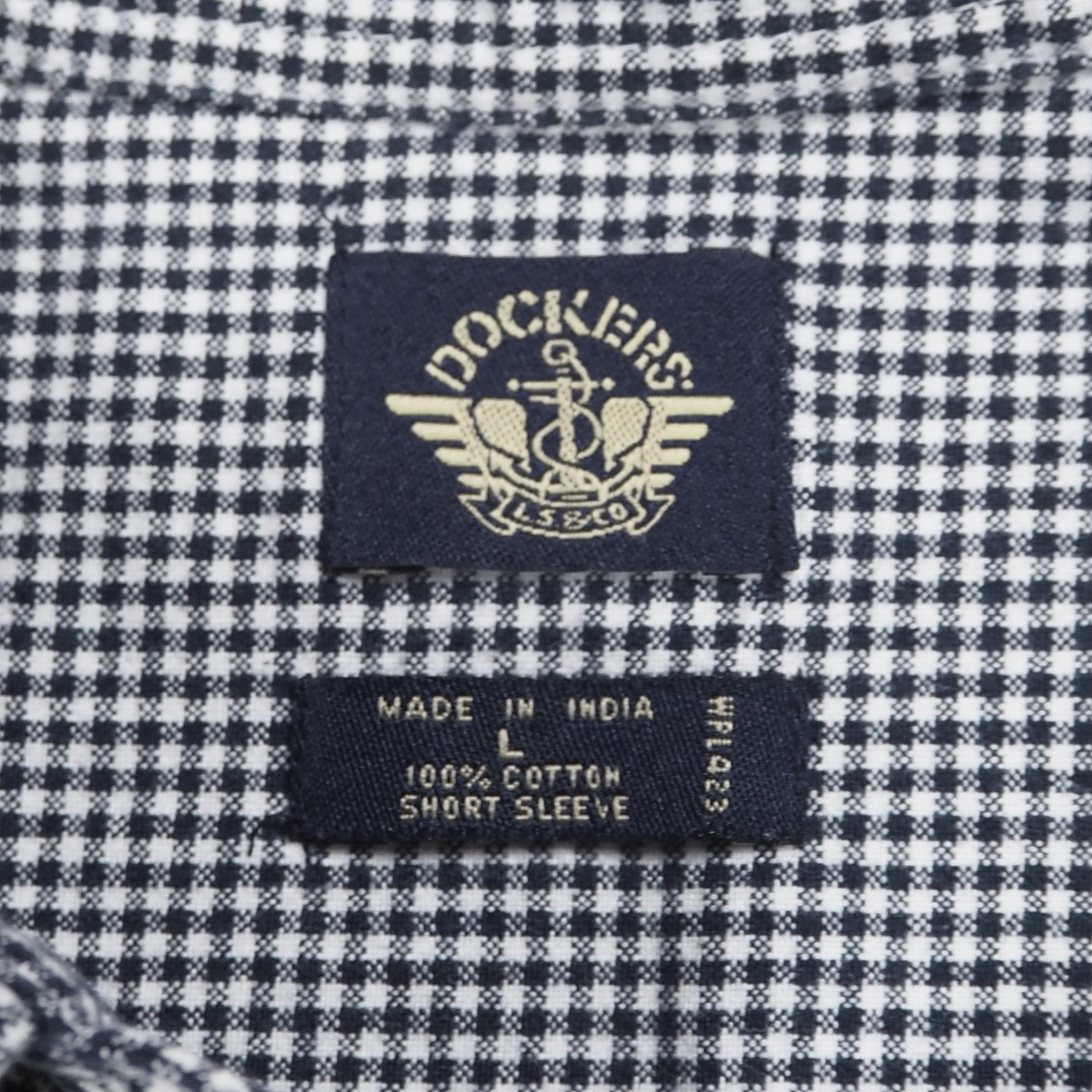 90’s Dockers コットンシャツ ギンガムチェック ブラック Lサイズ の画像 8